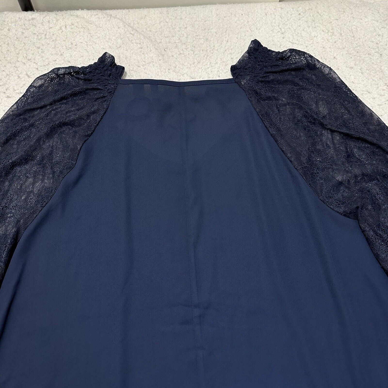 Other Est 1946 18/20W Navy Blue V-Neck Lightweight Blouse Top Size XXL / US 16-18 / IT 52-54 - 7 Thumbnail