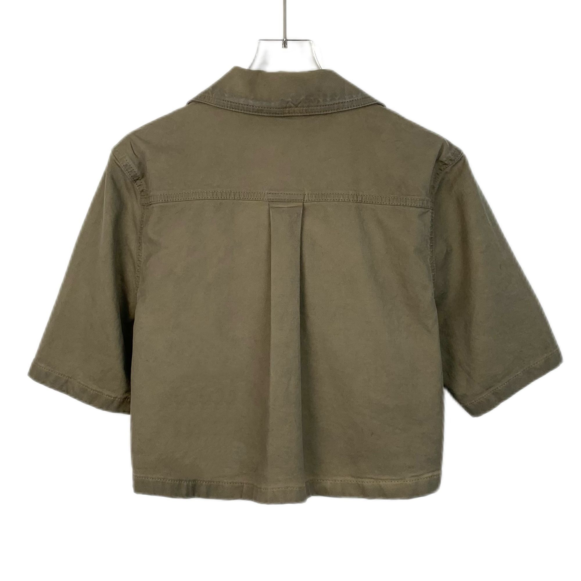 Balmain Balmain Womens Brown-Green Cotton Short-Sleeve Double-Breast Size S / US 4 / IT 40 - 7 Thumbnail