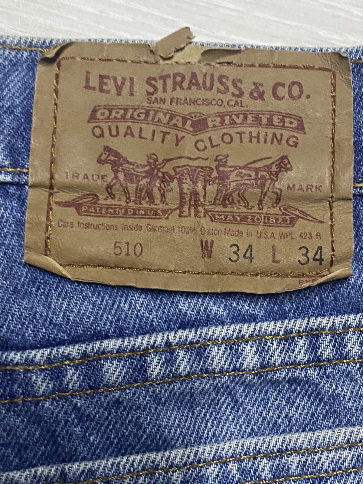 Levi's Vintage Levis 510 Blue Wash Distressed Jeans Size US 32 / EU 48 - 11 Thumbnail