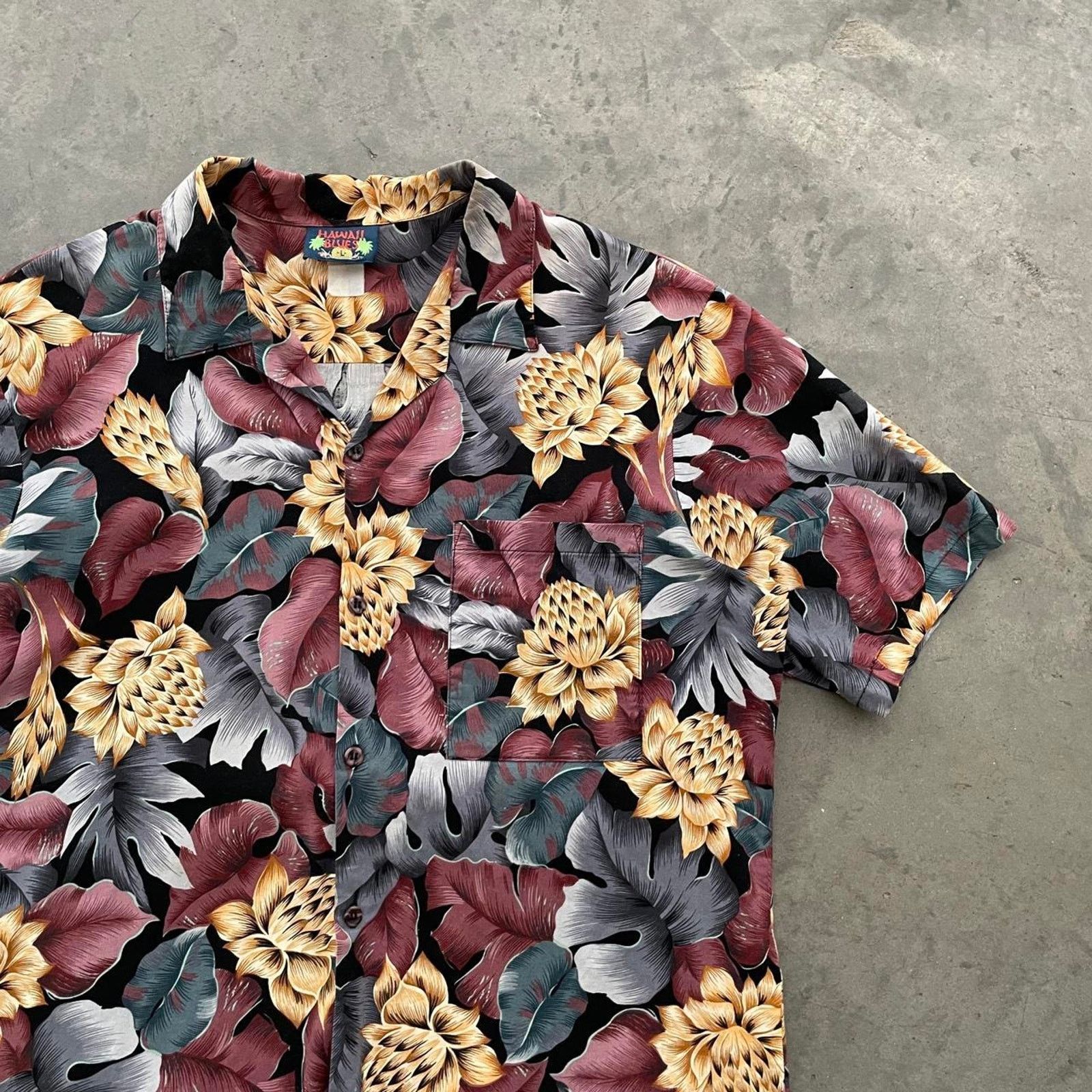 Vintage Vintage Hawaii Blues Black Hawaiian Shirt Size US L / EU 52-54 / 3 - 3 Thumbnail