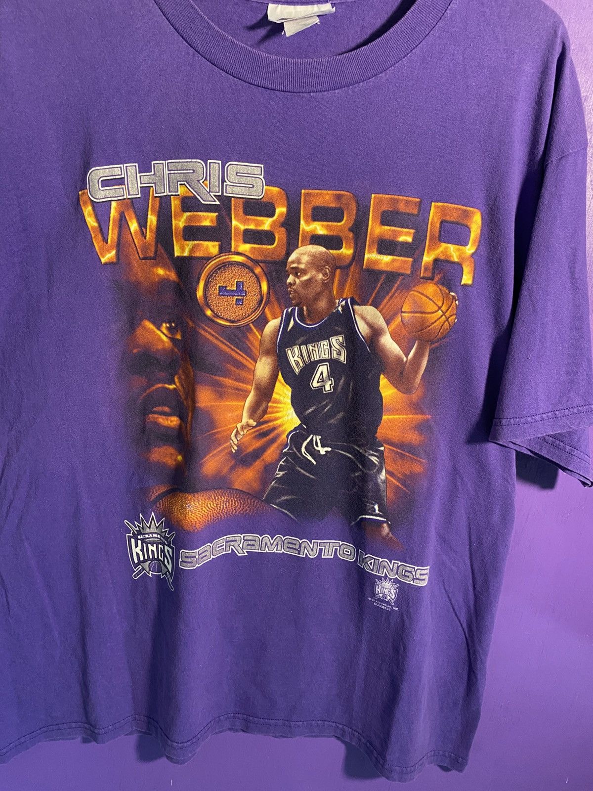 NBA Vintage 90s CSA Sacramento kings Chris Webber player tee Size US XL / EU 56 / 4 - 3 Thumbnail