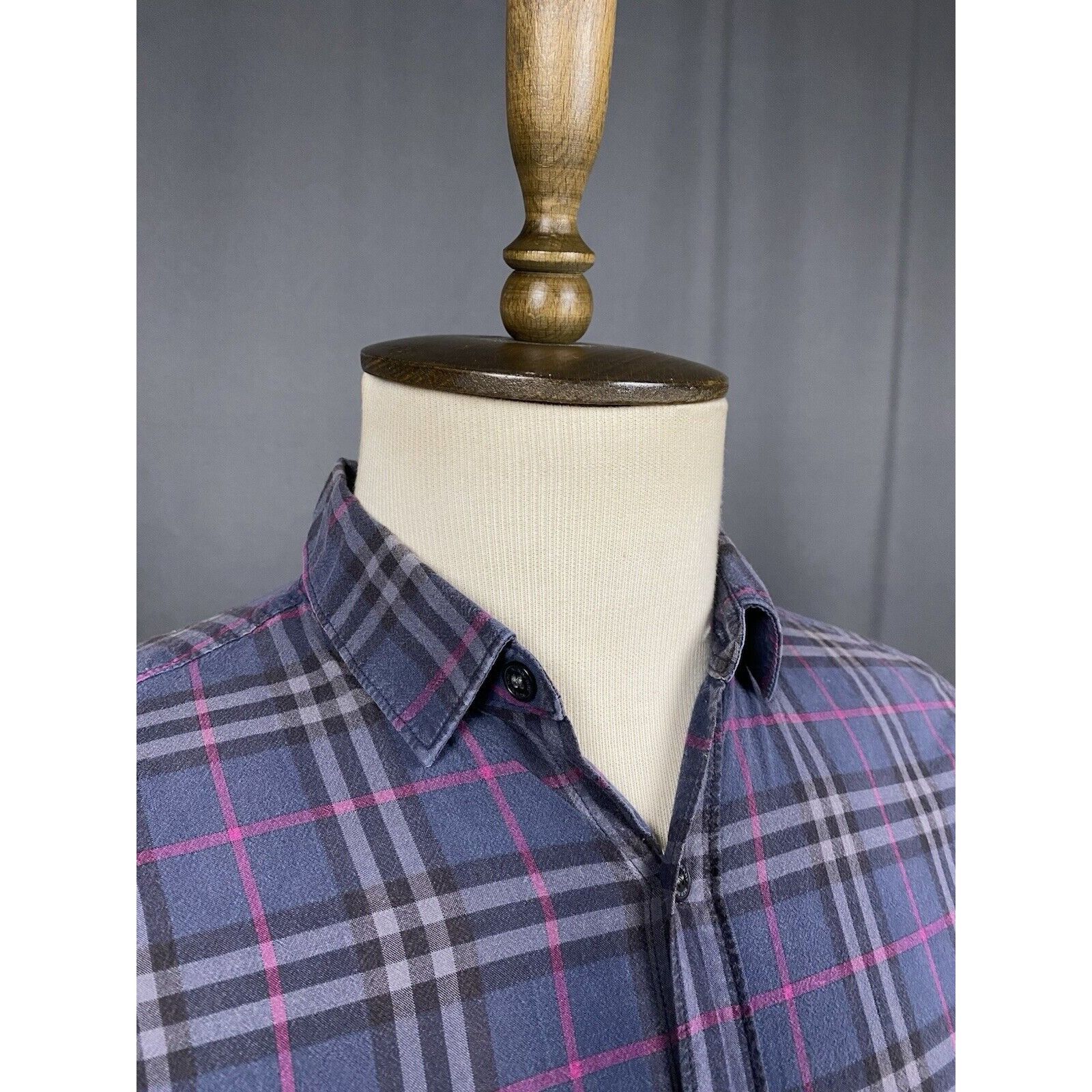 Burberry Burberry Nova Check Men's Blue Purple Checked Longsleeve Shi Size US S / EU 44-46 / 1 - 1 Thumbnail