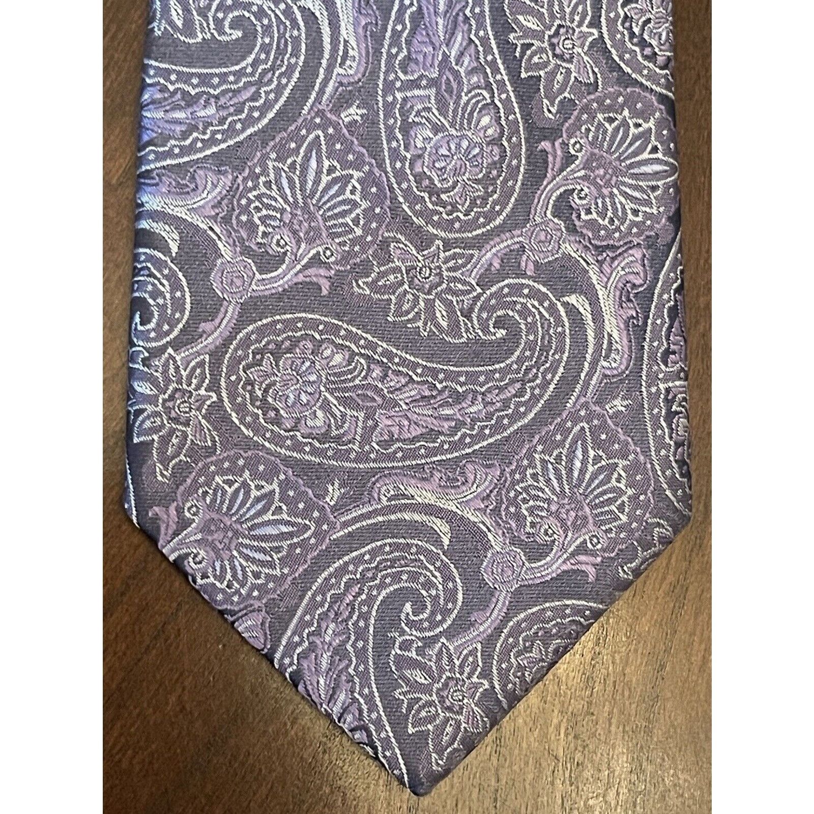 Joseph Abboud Joseph Abboud Purple Gray 100% Silk Made In China Size ONE SIZE - 1 Thumbnail