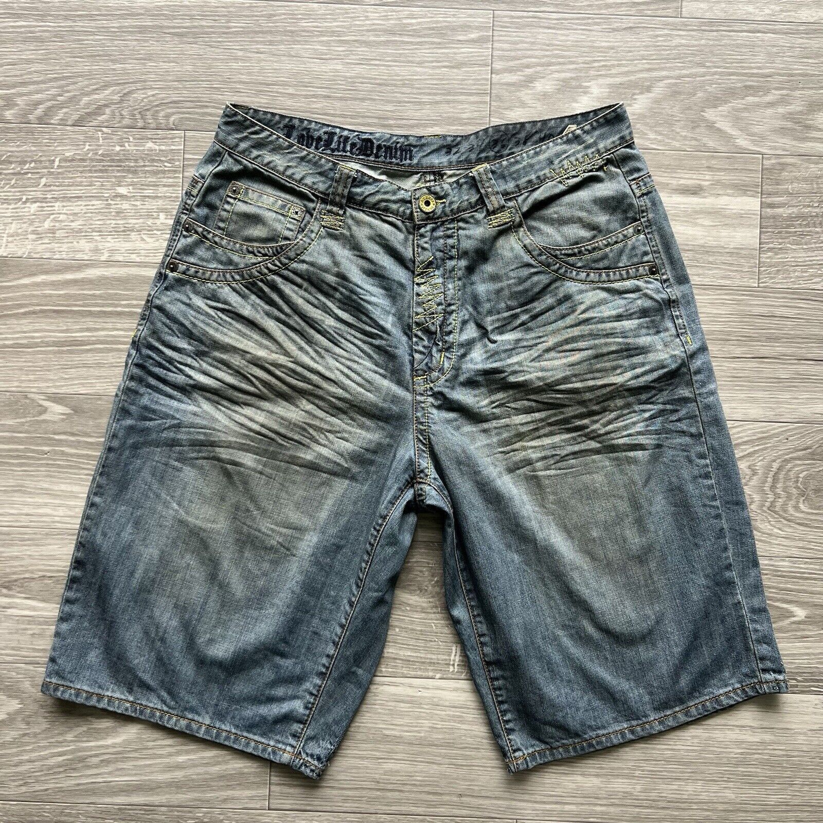 Other Vintage Y2k Azzure Shorts Mens 36 Blue BaggyDenim Jorts Size US 36 / EU 52 - 6 Thumbnail