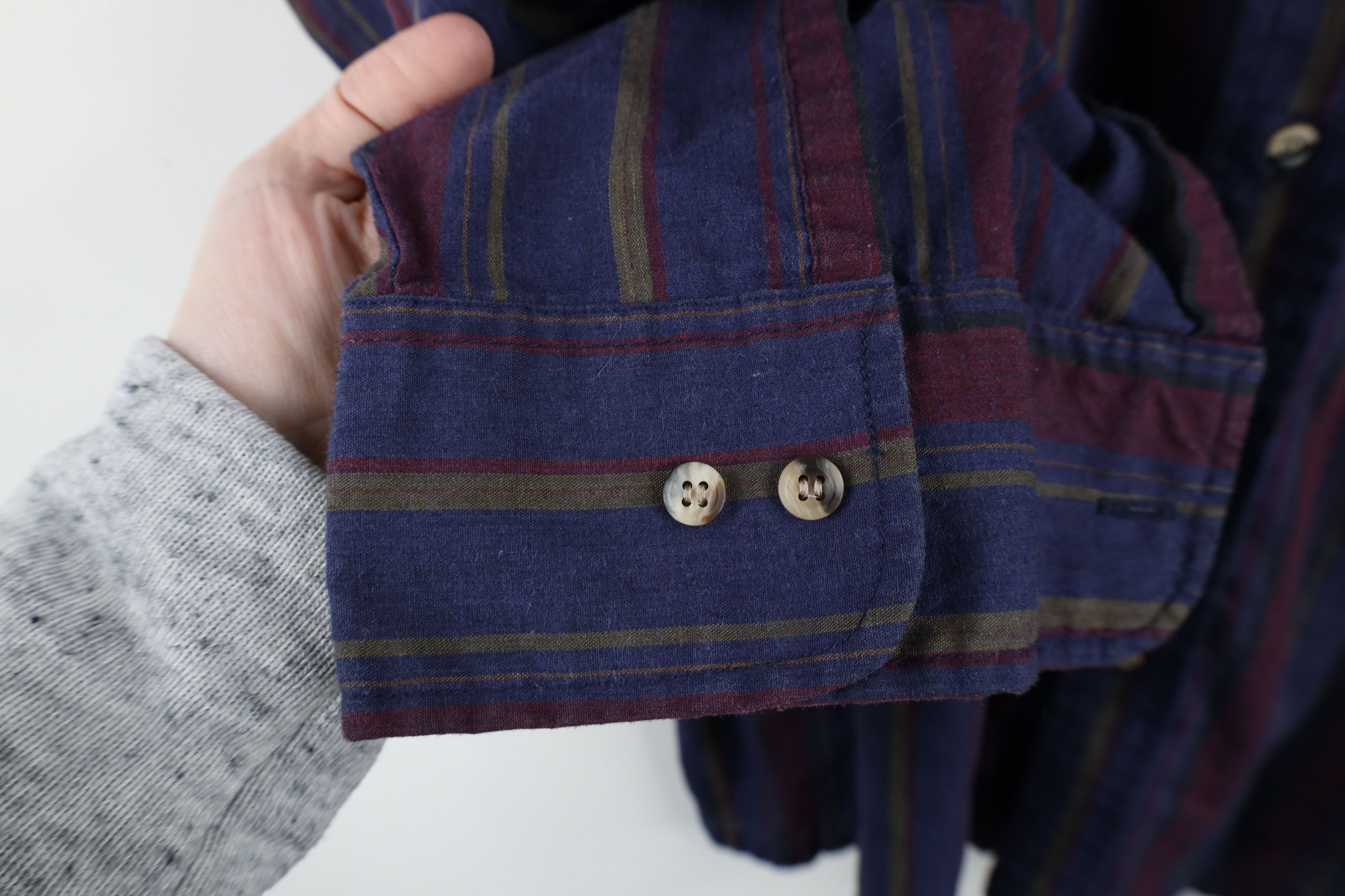 Vintage Vintage 90s Streetwear Striped Collared Button Down Shirt Size US XL / EU 56 / 4 - 4 Thumbnail