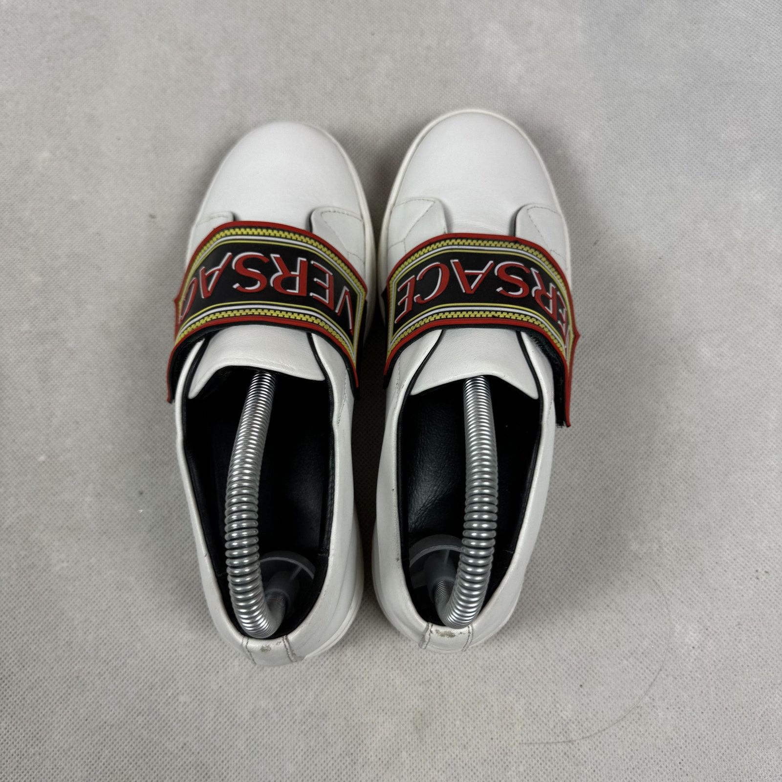 Versace Versace White Leather Round Toe Athletic Sneakers Shoes 36 Size US 4 / IT 34 - 2 Thumbnail