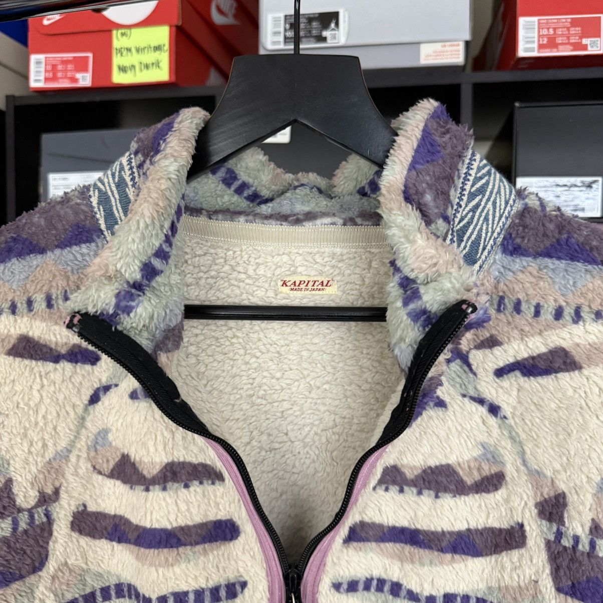 Kapital Kapital Ashland Stripe & Bone Fleece Zip Blouson Size US XL / EU 56 / 4 - 2 Thumbnail