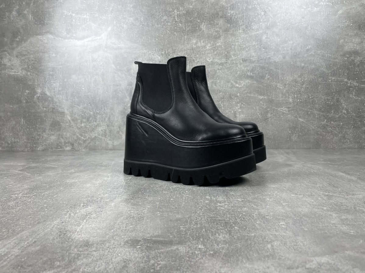 Vintage Rare Demonia Opium Black Leather Platform Chelsea Boots | Grailed