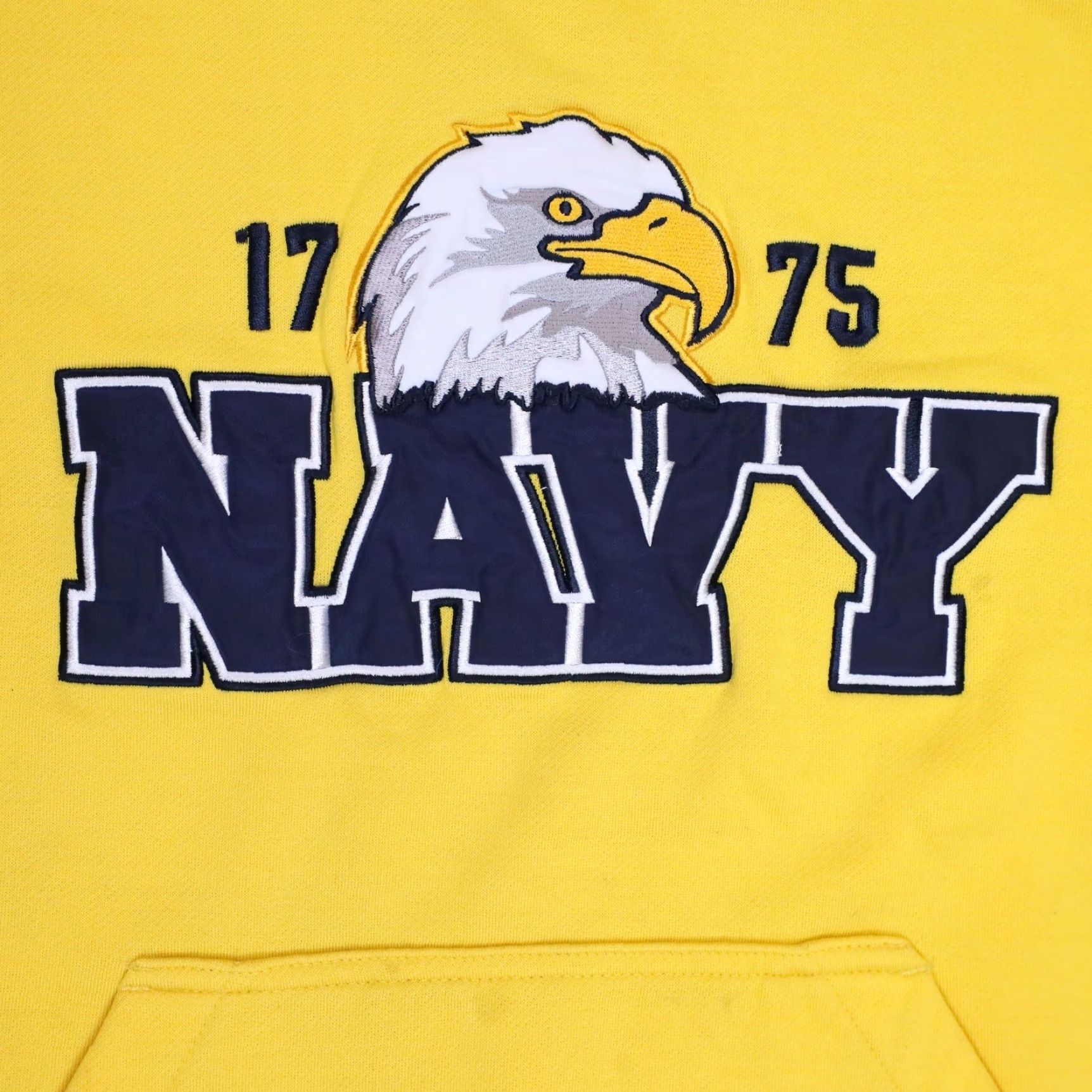 Champion VINTAGE Champion US Navy Hoodie Sweatshirt L Large Yellow Fleece USN Eagle Y2K Pullover Size US L / EU 52-54 / 3 - 3 Thumbnail