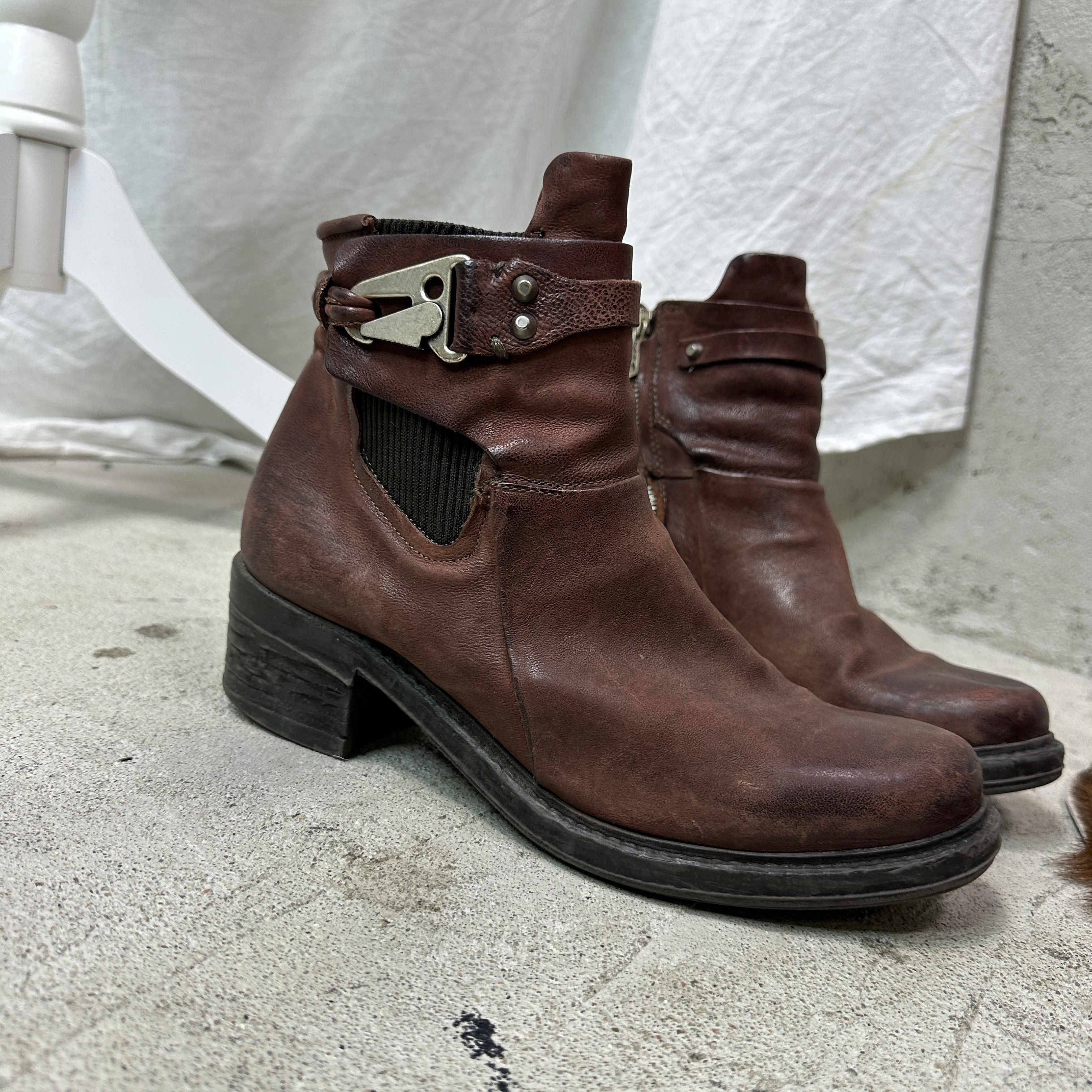 A.S.98 Vintage Leather Airstep AS 98 Steampunk Boots Y2K Size US 9 / IT 39 - 2 Thumbnail