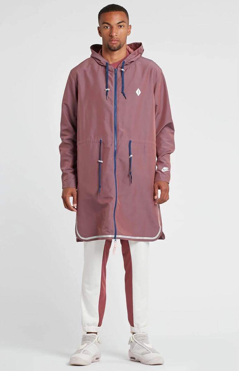 image of Nikelab X Pigalle - Trench Coat Hoodie in Maroon, Men's (Size Small)