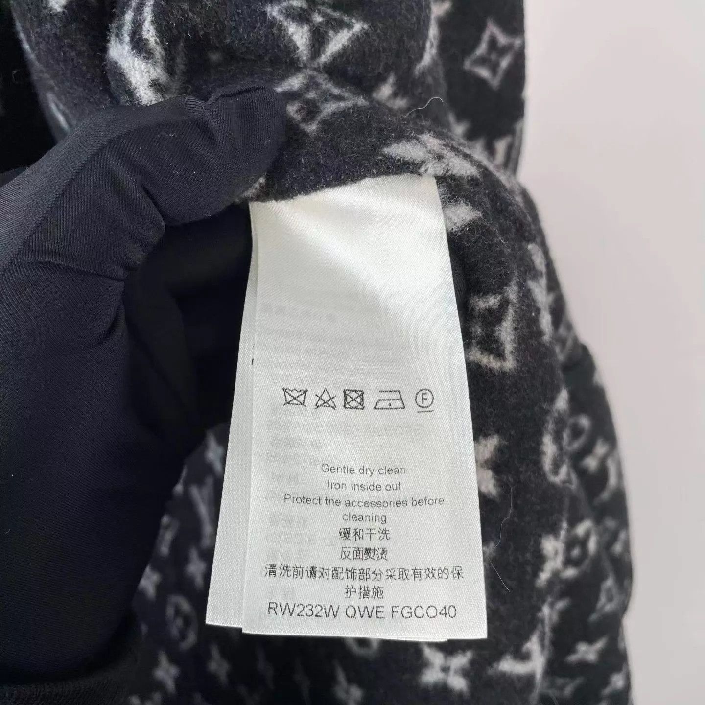 LV Monogram all over print black belted robe coat size 34
