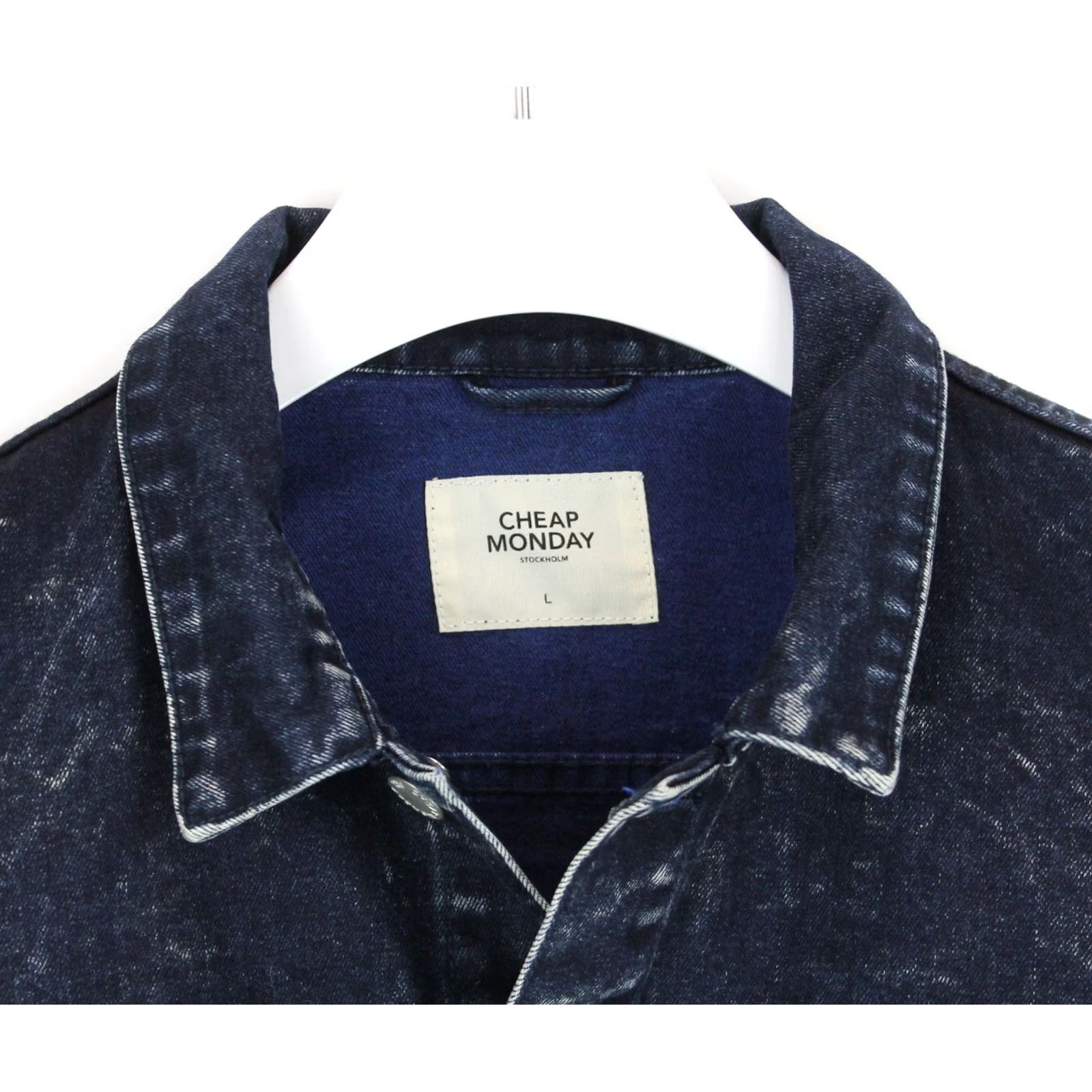 Cheap Monday Cheap Monday Stapie Denim Jacket Sulphur Blue Large Mens Button Up Polo Denim Jacket Size US L / EU 52-54 / 3 - 4 Thumbnail