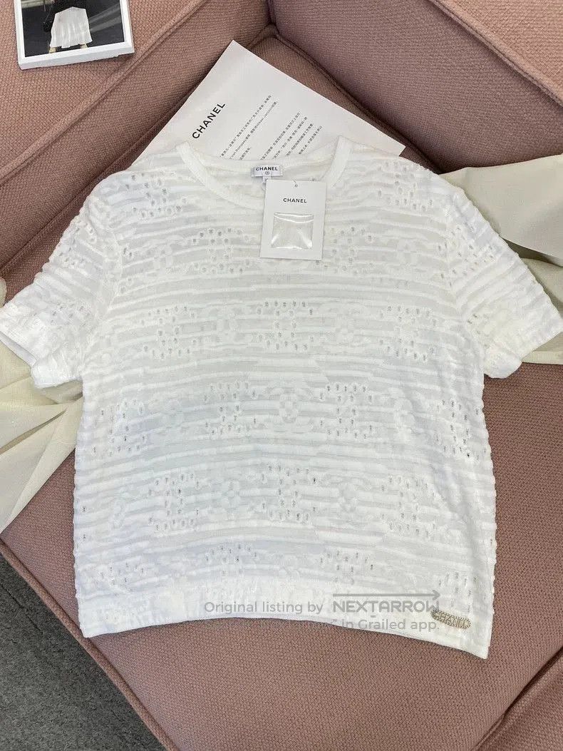 Chanel Chanel Uniform CC Logo T-shirt White Color | Grailed