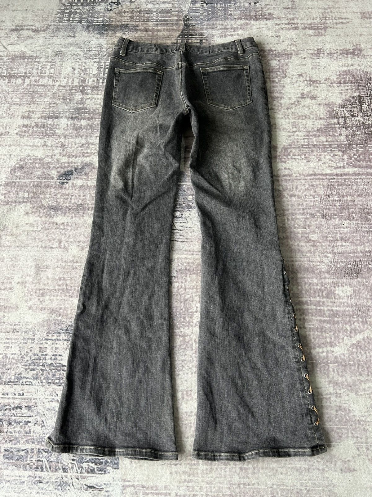 If Six Was Nine Oririn Lane Up Flared Punk Jeans Size US 29 - 2 Thumbnail