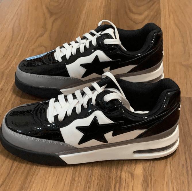 Bape A Bathing Ape Bapesta Roadsta Black White Patent Sneakers Size US 9.5 / EU 42-43 - 1 Thumbnail