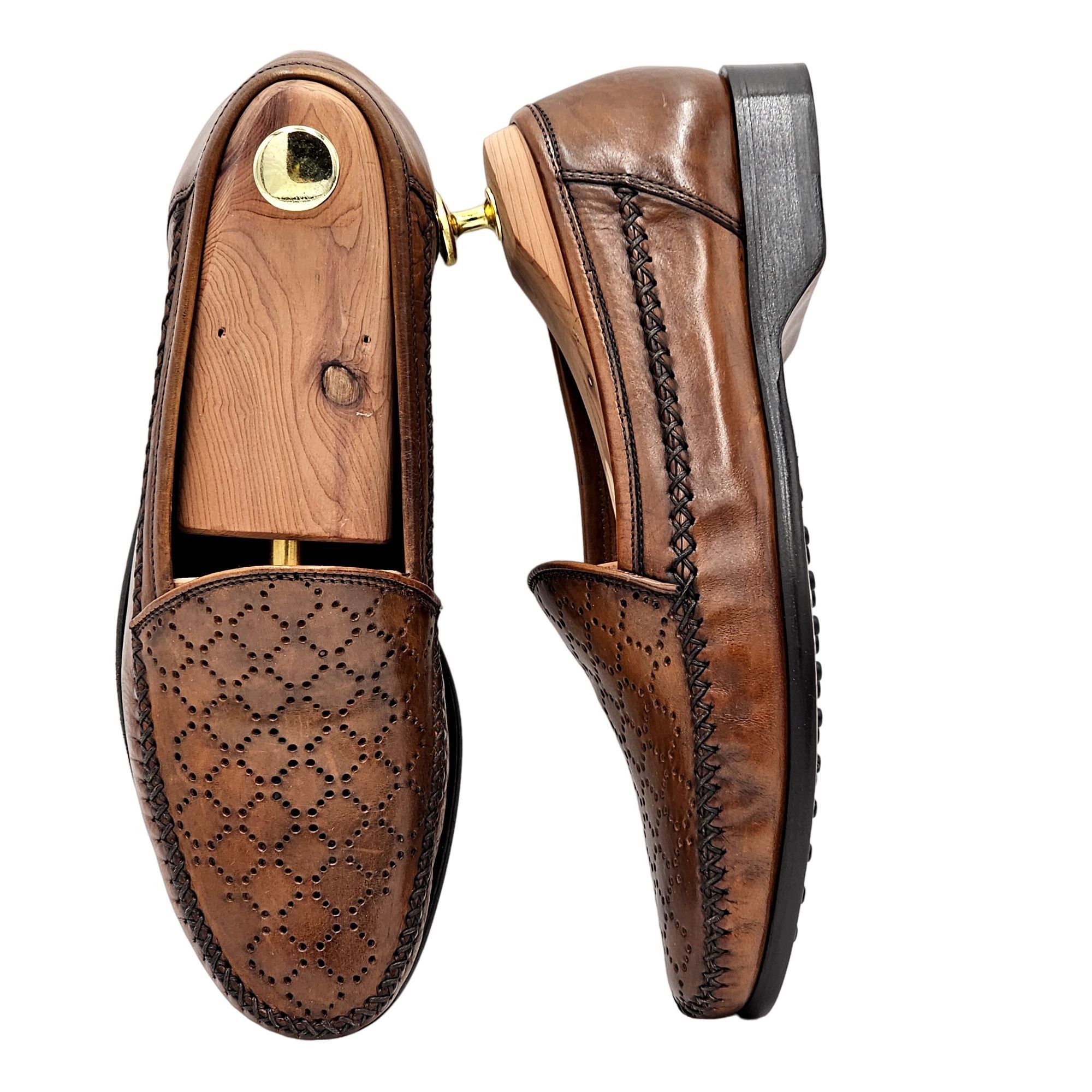 Bragano × Cole Haan NEW Vintage Bragano Cole Haan Men's 7.5M Brown Leather Dress Size US 7.5 / EU 40-41 - 14 Thumbnail
