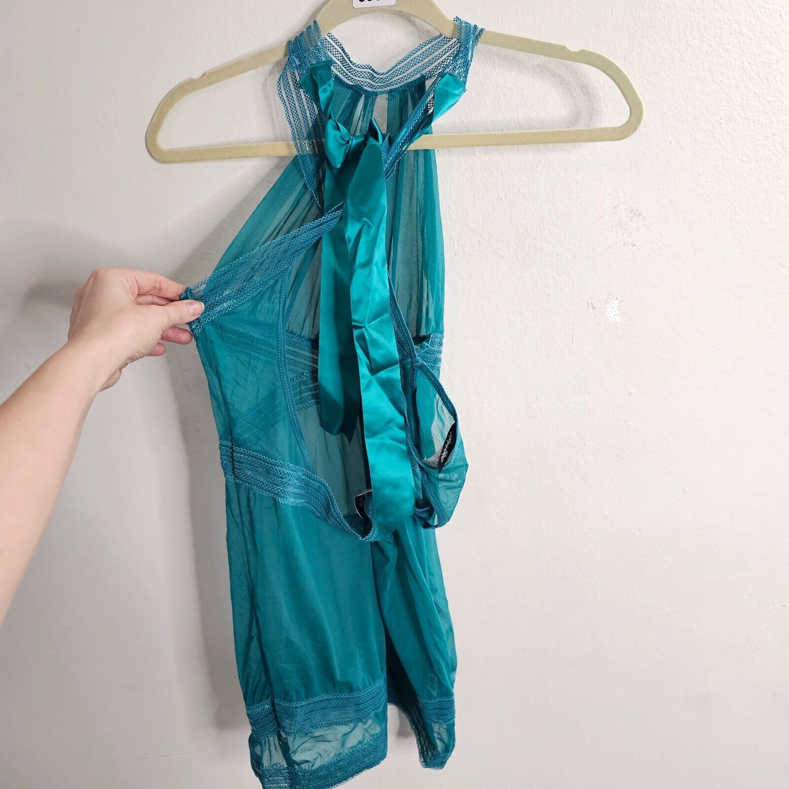 Other NWT Oh La La Cheri Fanfare Aqua Babydoll Nighty & GString OS Size ONE SIZE - 2 Thumbnail
