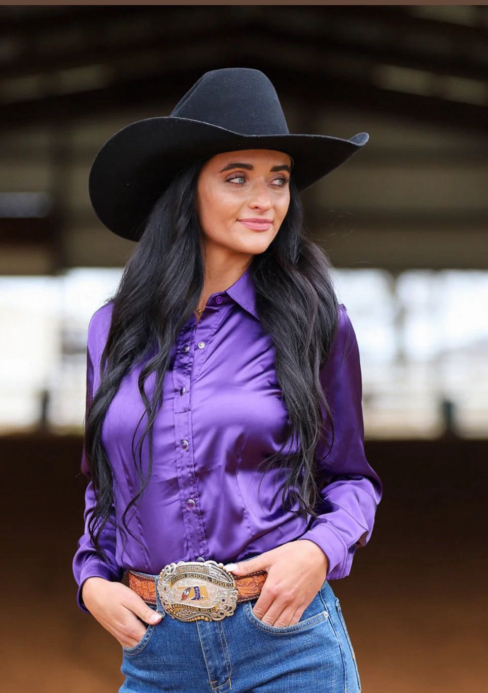 Wrangler Vintage 70s Wrangler Purple 100% Acetate Western Shirt (32) Size S / US 4 / IT 40 - 3 Thumbnail