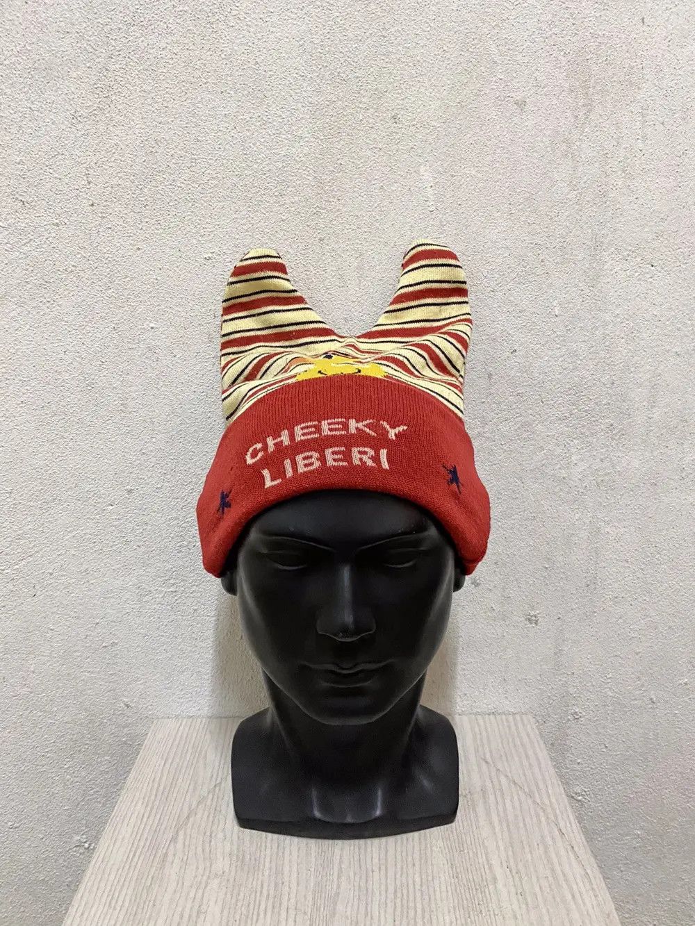 Japanese Brand Japanese Brand Stripe Devil Horn Beanie Hat Size ONE SIZE - 2 Thumbnail