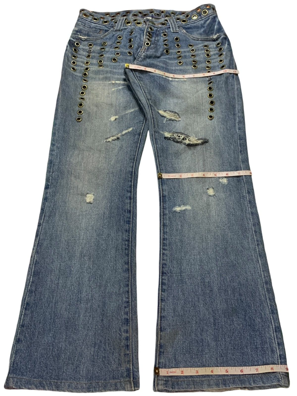 Japanese Brand × Kapital Vintage Japanese Brand Mud Wash Distressed Flare Jeans Size US 30 / EU 46 - 14 Thumbnail