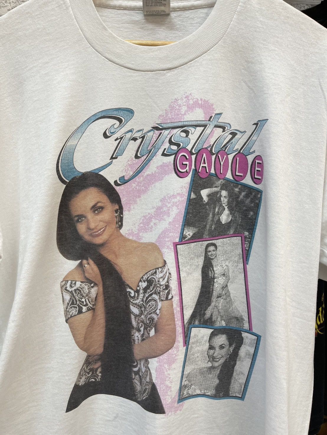 Band Tees Crystal Gayle Vintage T Shirt 90’ Size US XL / EU 56 / 4 - 2 Thumbnail