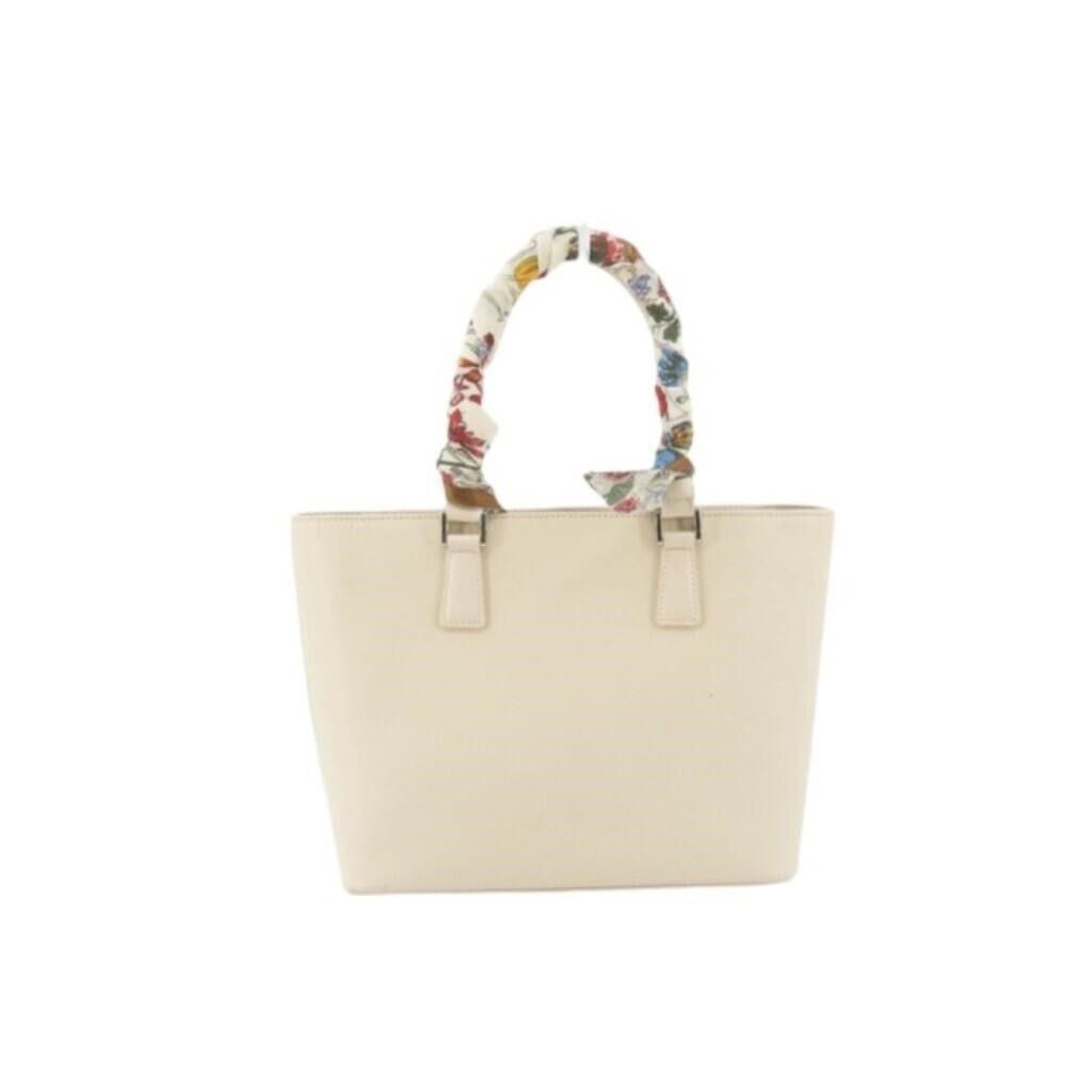 Burberry Burberry Off White Leather Tote Hand Bag with Scarf Size ONE SIZE - 2 Thumbnail