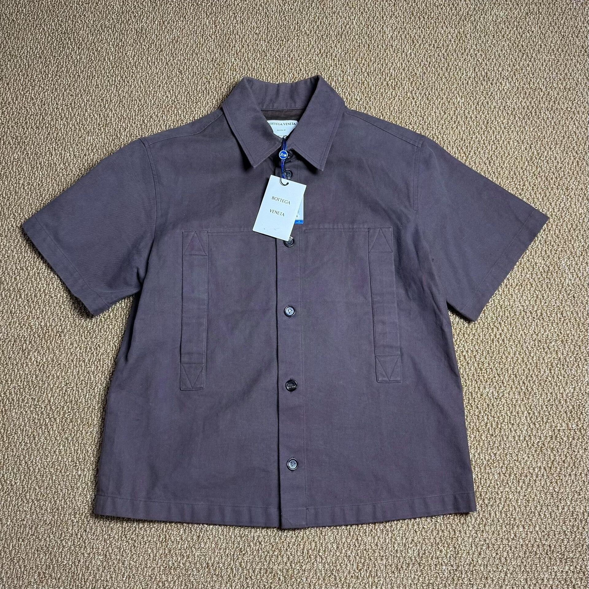 Bottega Veneta Bottega Veneta Men's Workwear Lumberjack Short-Sleeve Shirt Size US M / EU 48-50 / 2 - 1 Thumbnail