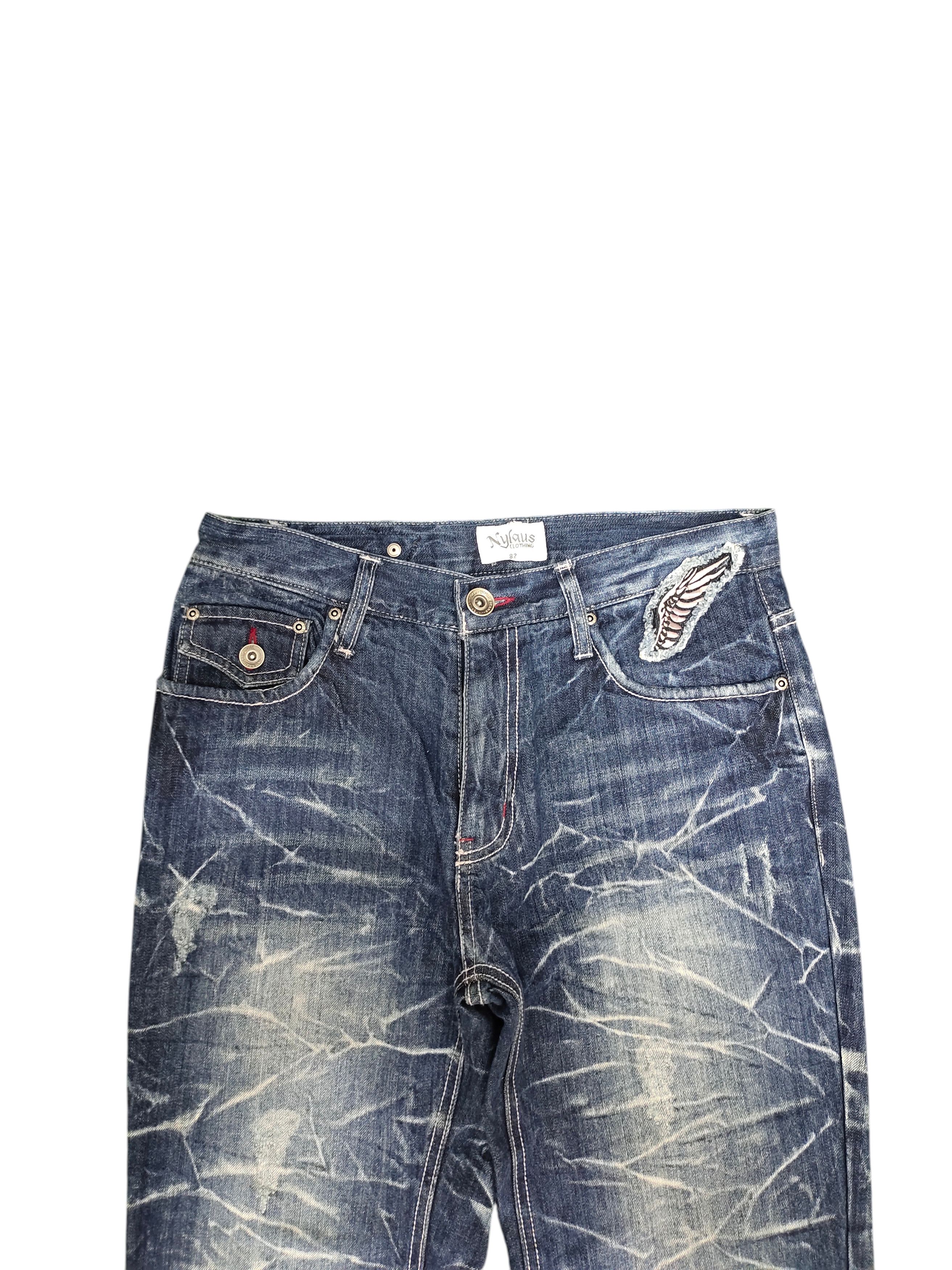 Kapital Nylaus Japan Wings Embroidered Clawmark Distress Faded Jeans Size US 30 / EU 46 - 7 Thumbnail