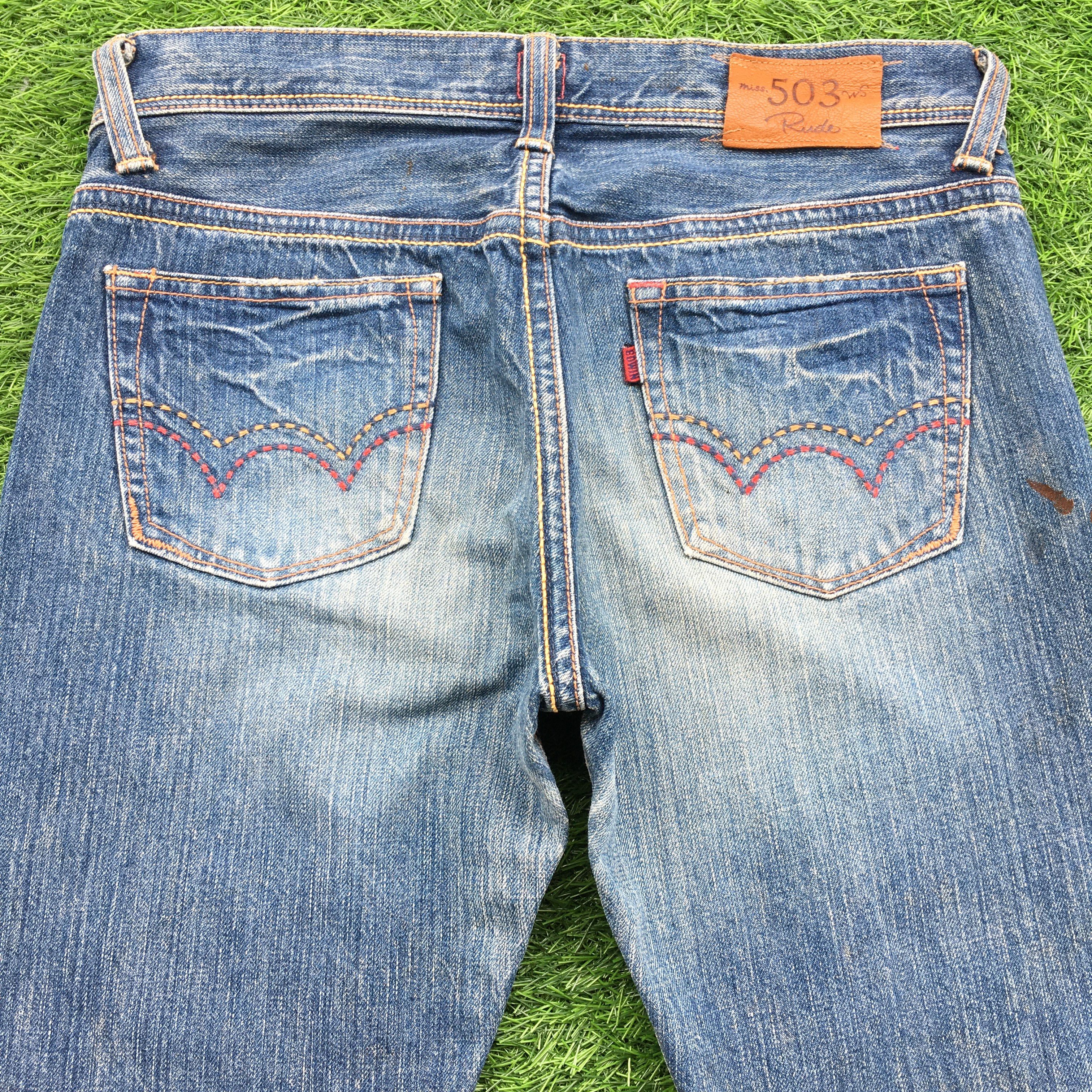Japanese Brand Japanese Low Waist Kick Flared Denim D-1212 Size 29" - 4 Thumbnail