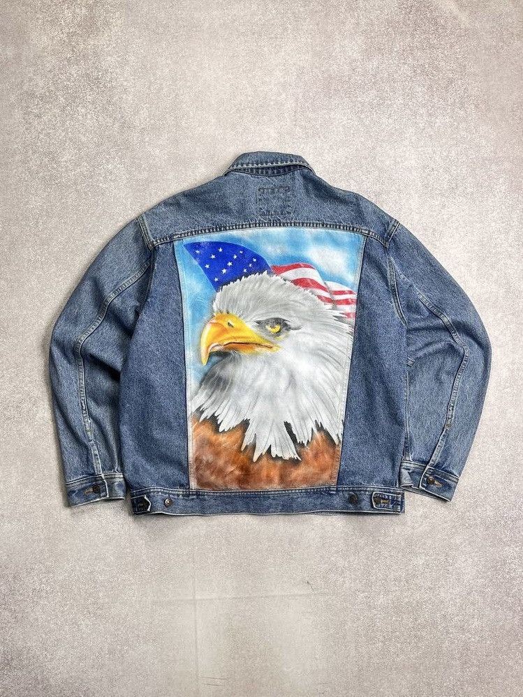 Vintage Vintage 90s Eagle Custom Lee Denim Jeans Jacket Y2K L Size US L / EU 52-54 / 3 - 1 Thumbnail