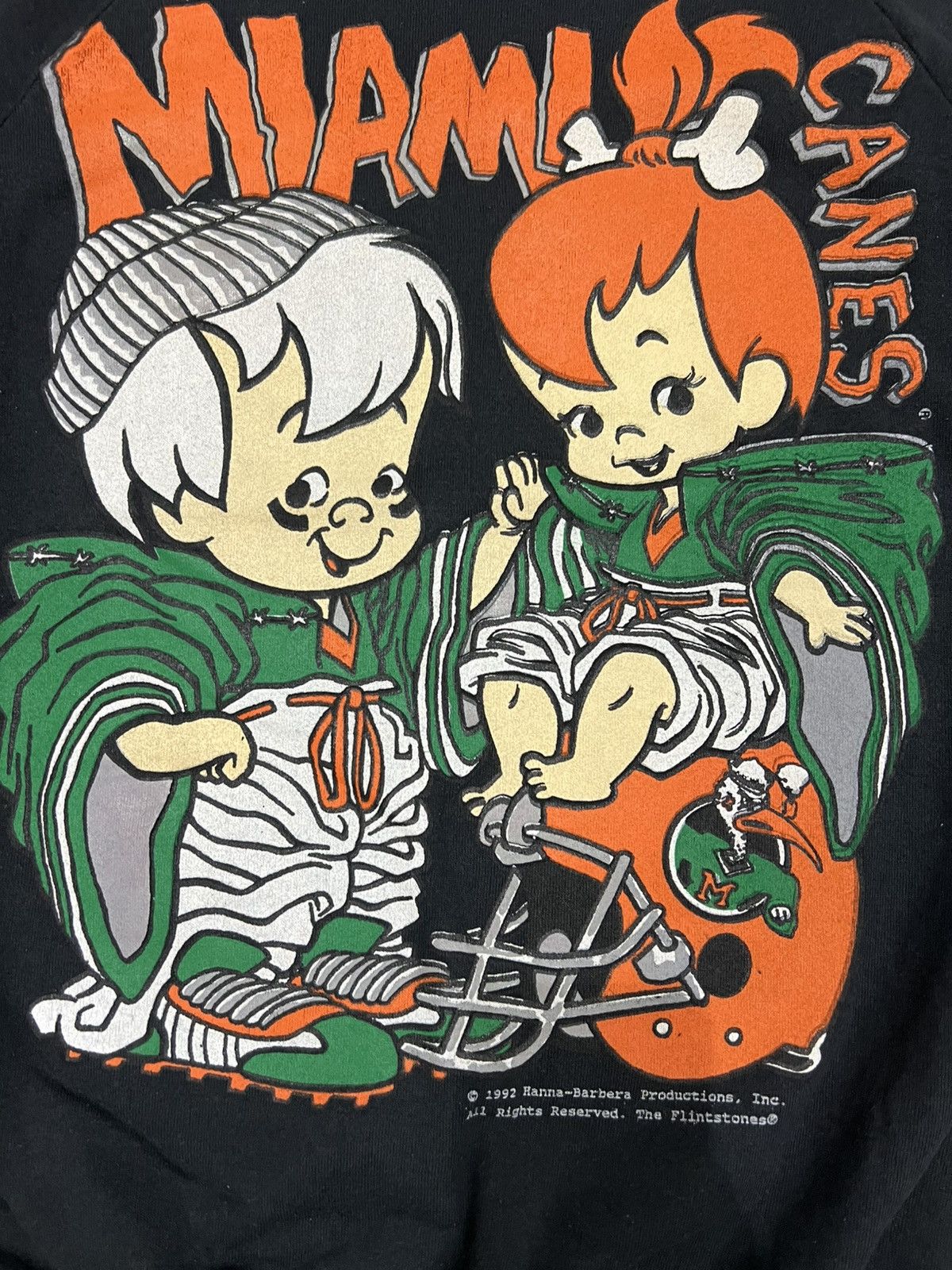 All Sport Vintage 1992 Miami Hurricanes x The Flintstones Sweatshirt Size US XL / EU 56 / 4 - 5 Thumbnail