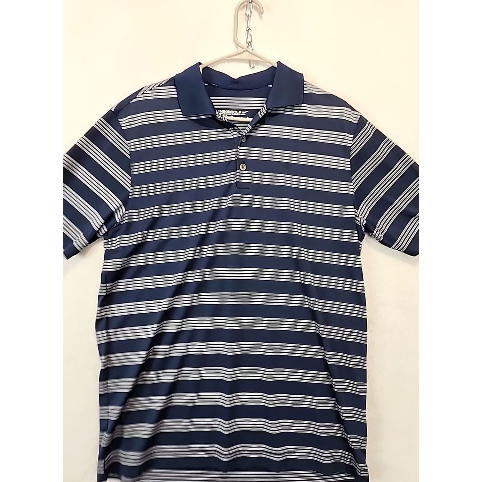Nike Nike Golf Dri-Fit Polo Shirt Mens M Blue Striped Short Sleeve Polyester Polo Shirt Size US M / EU 48-50 / 2 - 2 Thumbnail