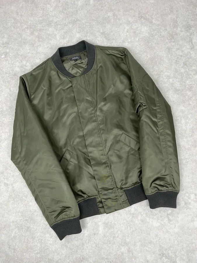 A.P.C. A.P.C. Dark Satin Green Bomber Jacket Size US M / EU 48-50 / 2 - 5 Thumbnail