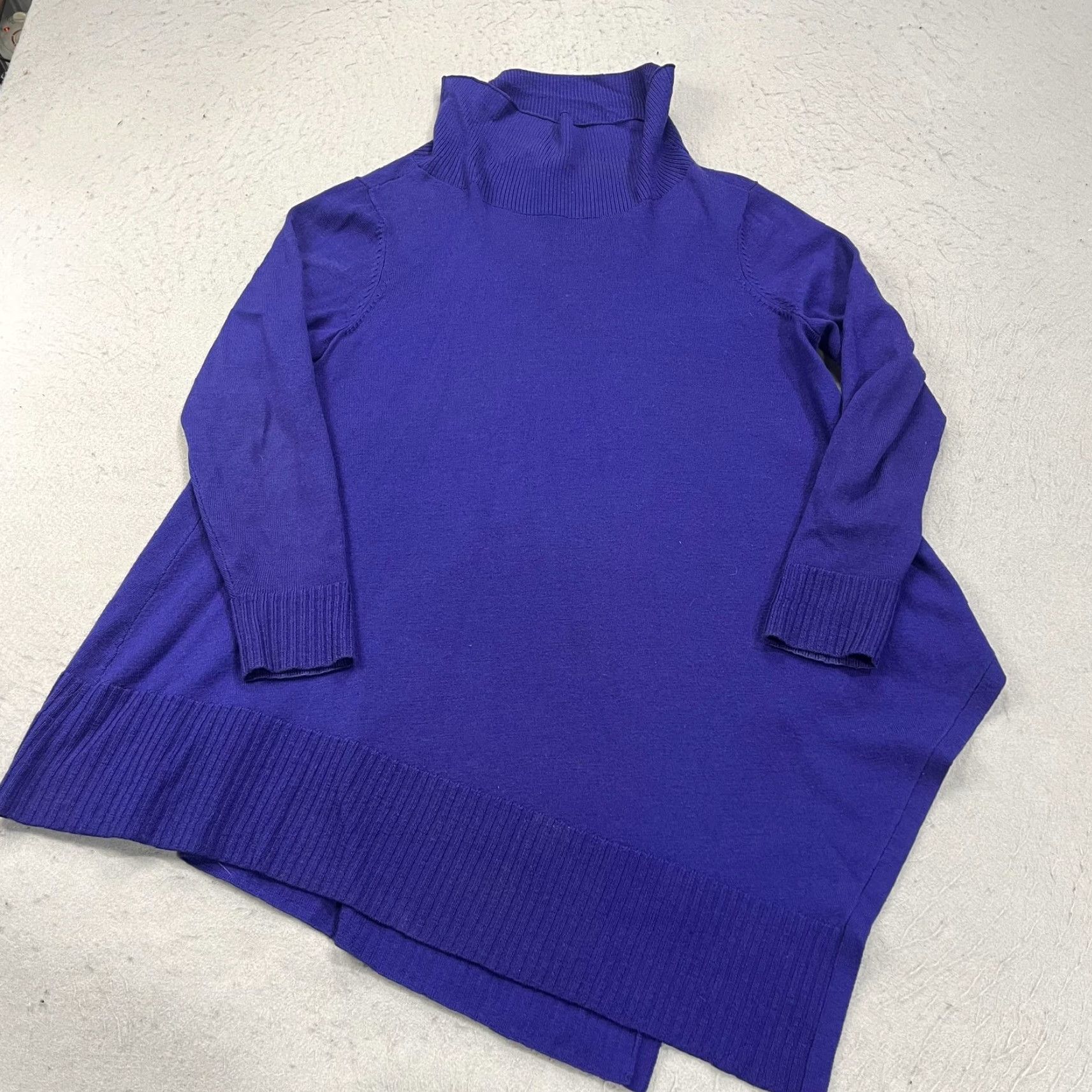 Eileen Fisher Eileen Fisher Sweater Womens Medium Purple 100% Merino Wool Turtleneck Tunic Size M / US 6-8 / IT 42-44 - 2 Thumbnail
