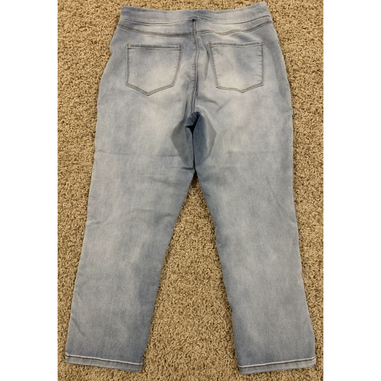Vintage Tribal Jeans Pants 10 Blue Stretch Pull-On Ankle Crop Tapered Moto Tribal 31x25 Women Size 32" / US 10 / IT 46 - 5 Thumbnail