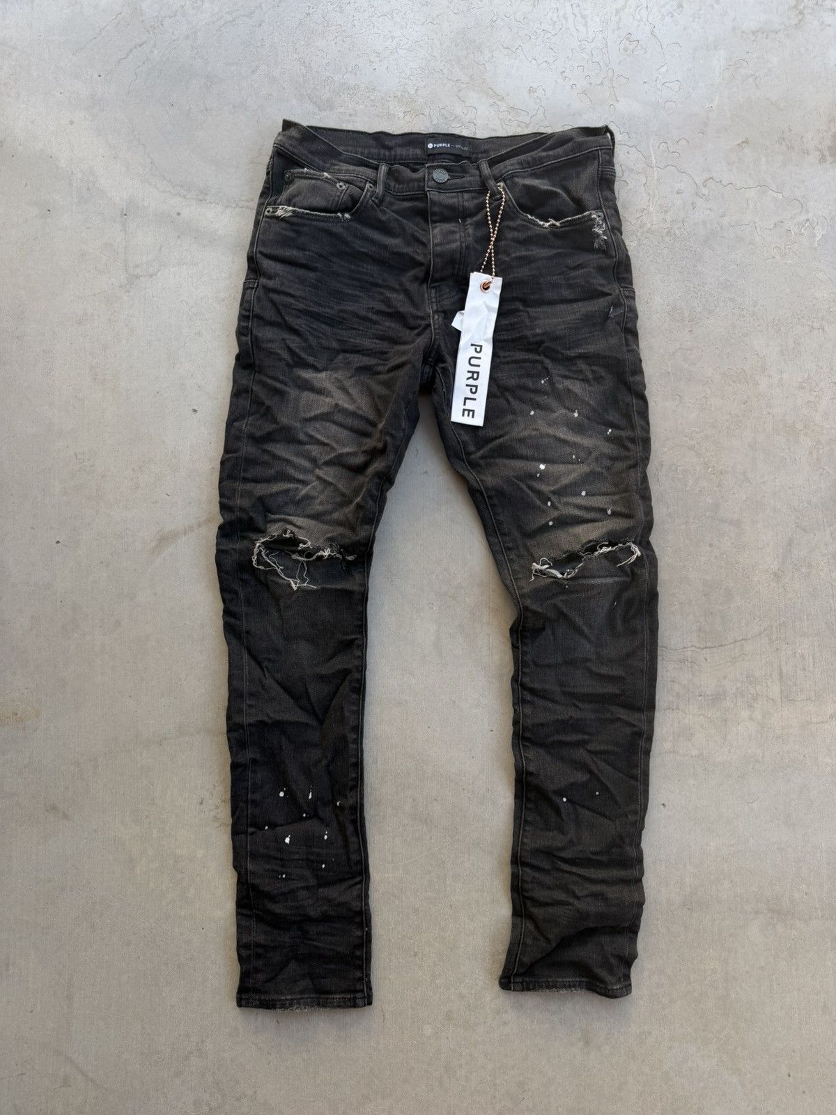 Purple Brand Purple Brand P001 Overspray Jeans Black Size 31 New Size US 31 - 1 Thumbnail
