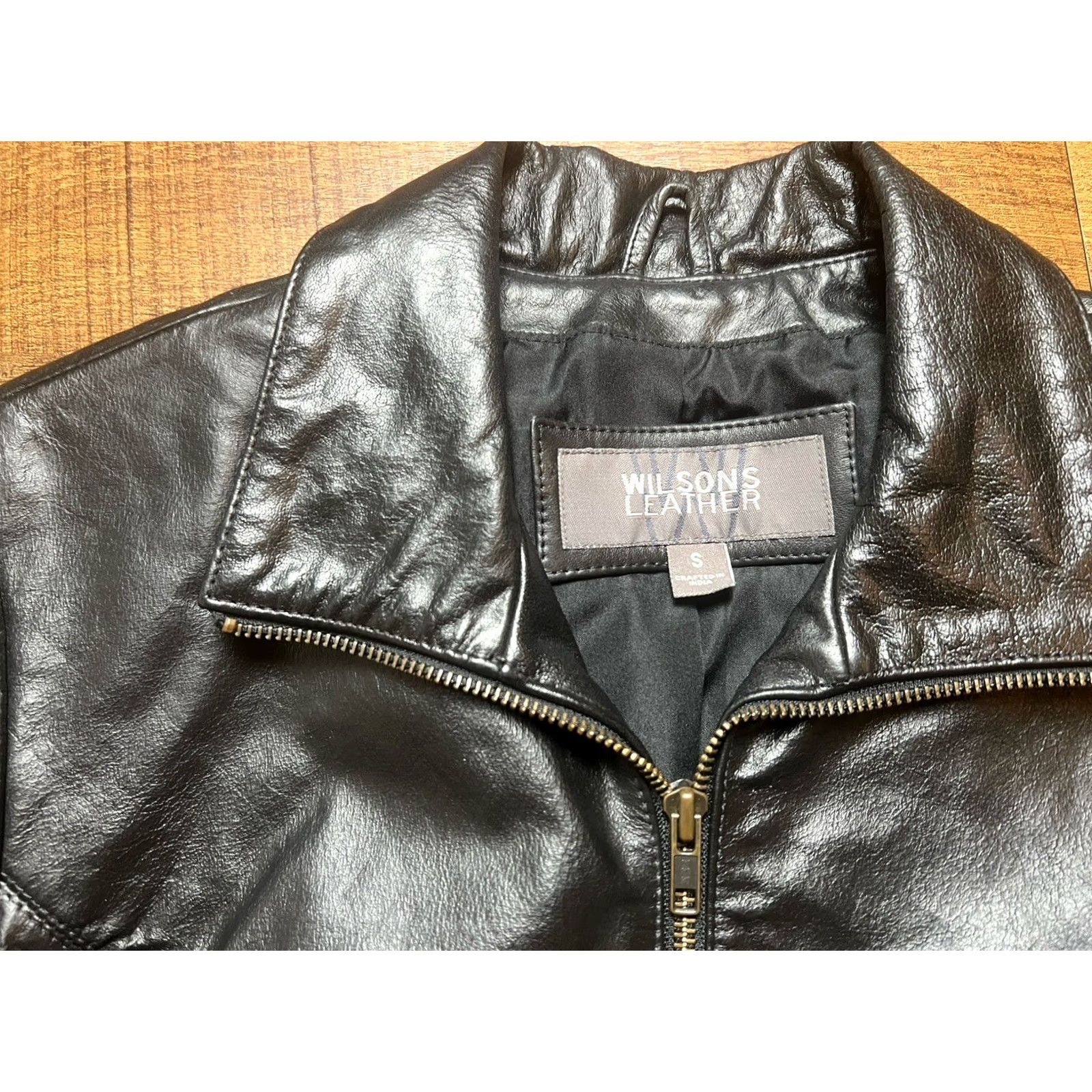 Vintage VINTAGE Wilsons Leather Jacket Womens Leather Cafe Racer Motorcycle Size Small Black Jacket Size S / US 4 / IT 40 - 4 Thumbnail