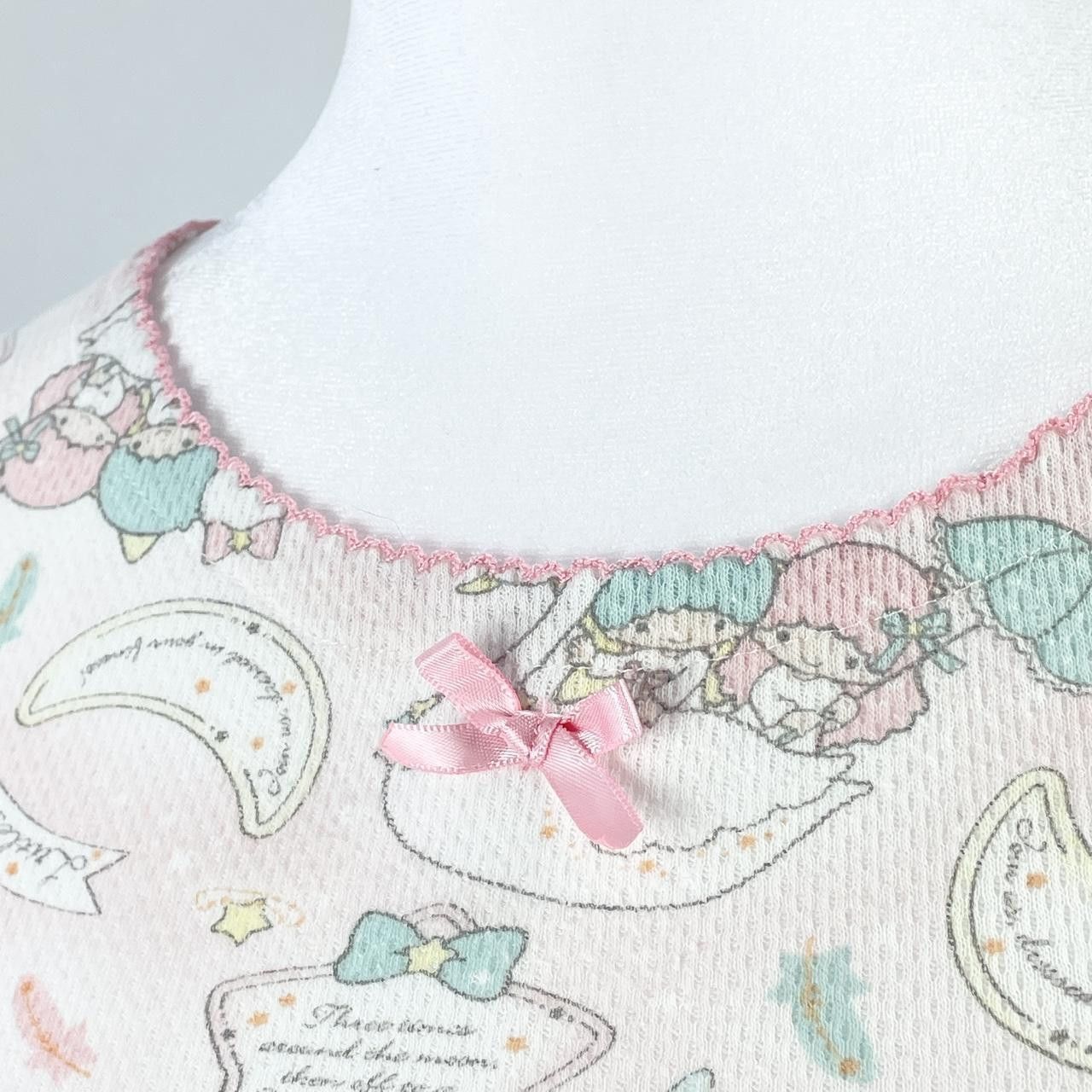 Japanese Brand ✩ Cute Sanrio Little Twin Stars Soft Gauze Style AOP Tee ♡ Size S / US 4 / IT 40 - 4 Thumbnail