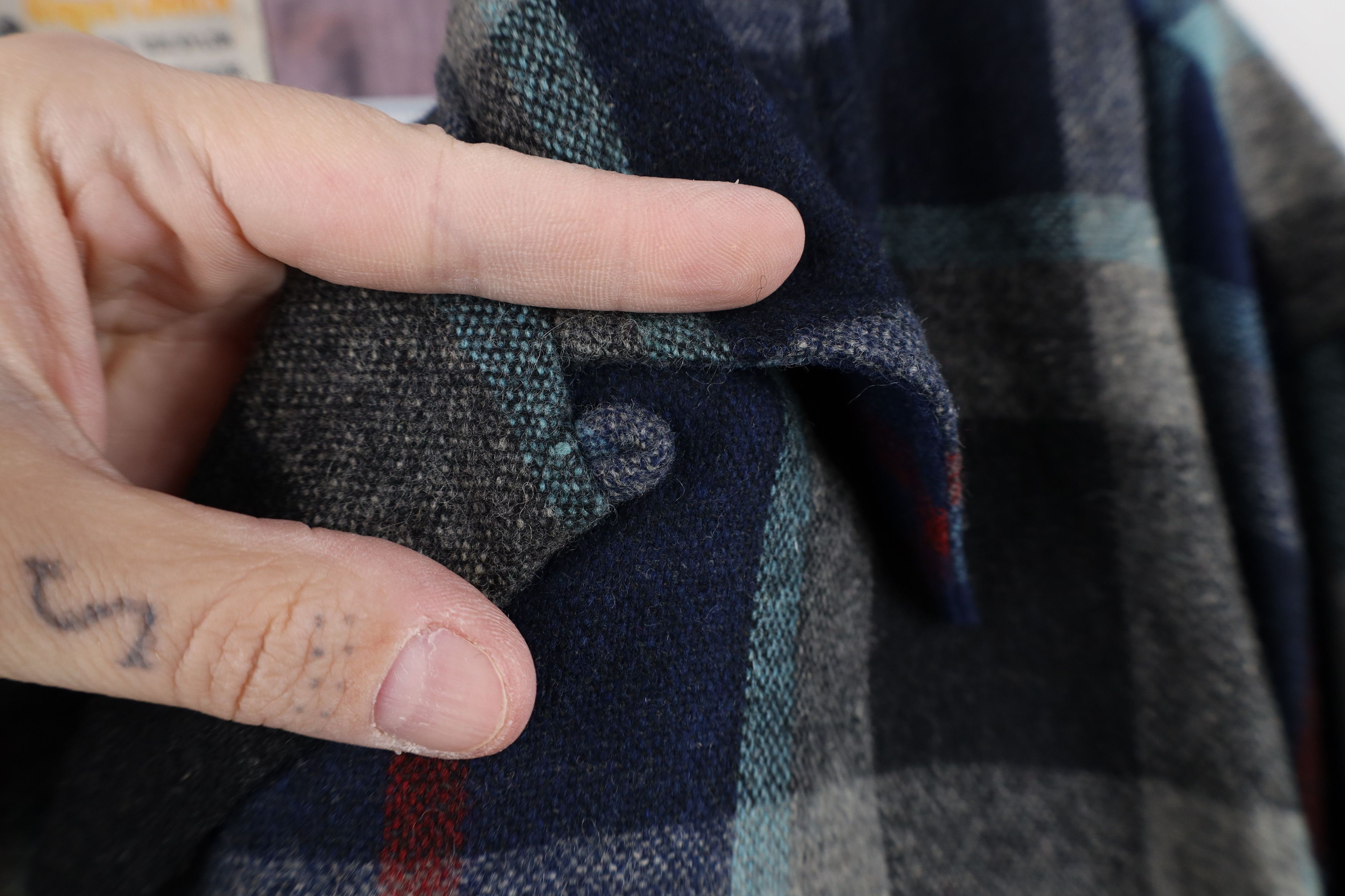 Vintage Vintage 60s 70s Streetwear Collar Board Button Shirt Plaid Size US L / EU 52-54 / 3 - 6 Thumbnail