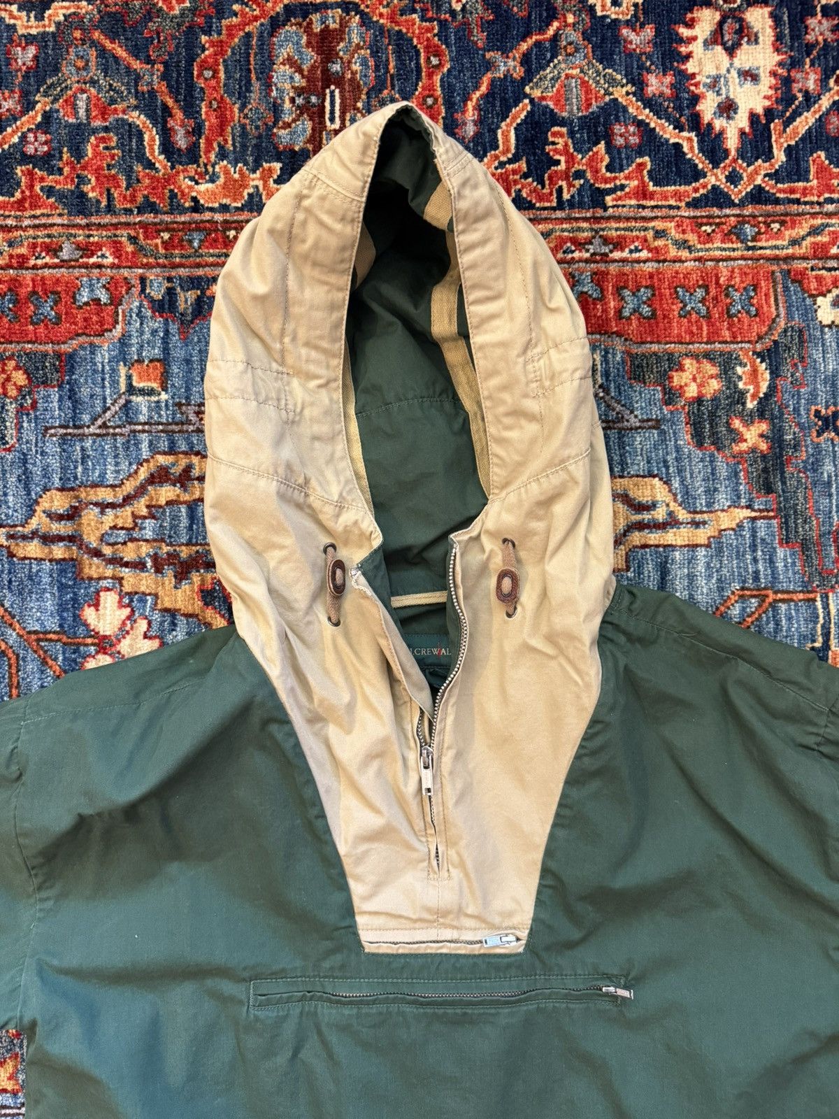 J.Crew J. Crew Quarter Zip Vintage Green Raincoat Size US XS / EU 42 / 0 - 3 Thumbnail