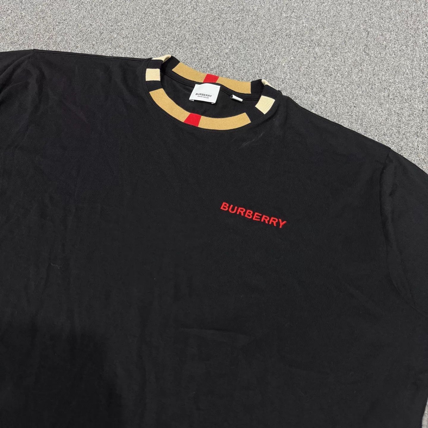 Burberry Burberry Black Collar Check Short Sleeve XL 99 New Size US XL / EU 56 / 4 - 3 Thumbnail