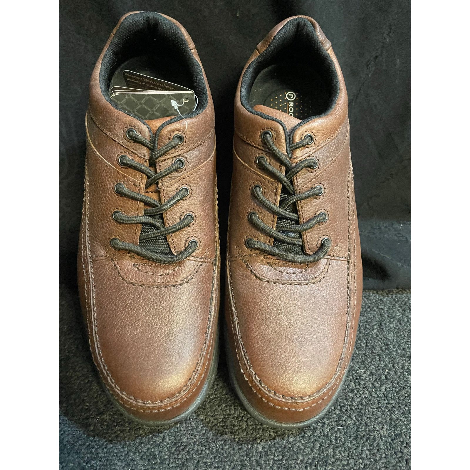 Rockport Rockport Works Men’s Brown Leather Steel Toe Casual Oxford Size US 12 / EU 45 - 1 Thumbnail