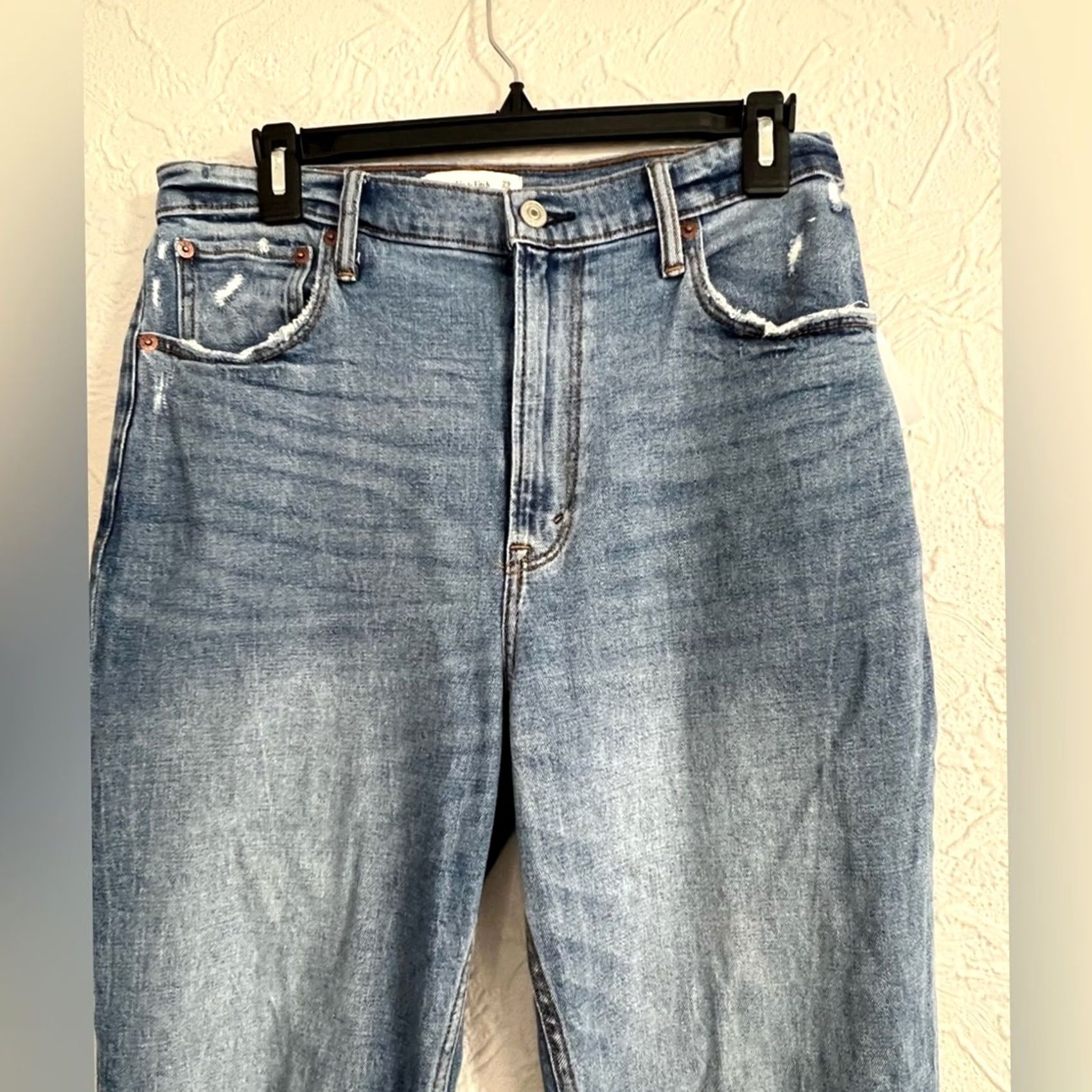 Abercrombie & Fitch Abercrombie & Fitch Curve Love The Ankle Straight Ultra High Rise 29/8R Women 29 Blue Straight Regular Jeans Size ONE SIZE - 3 Thumbnail