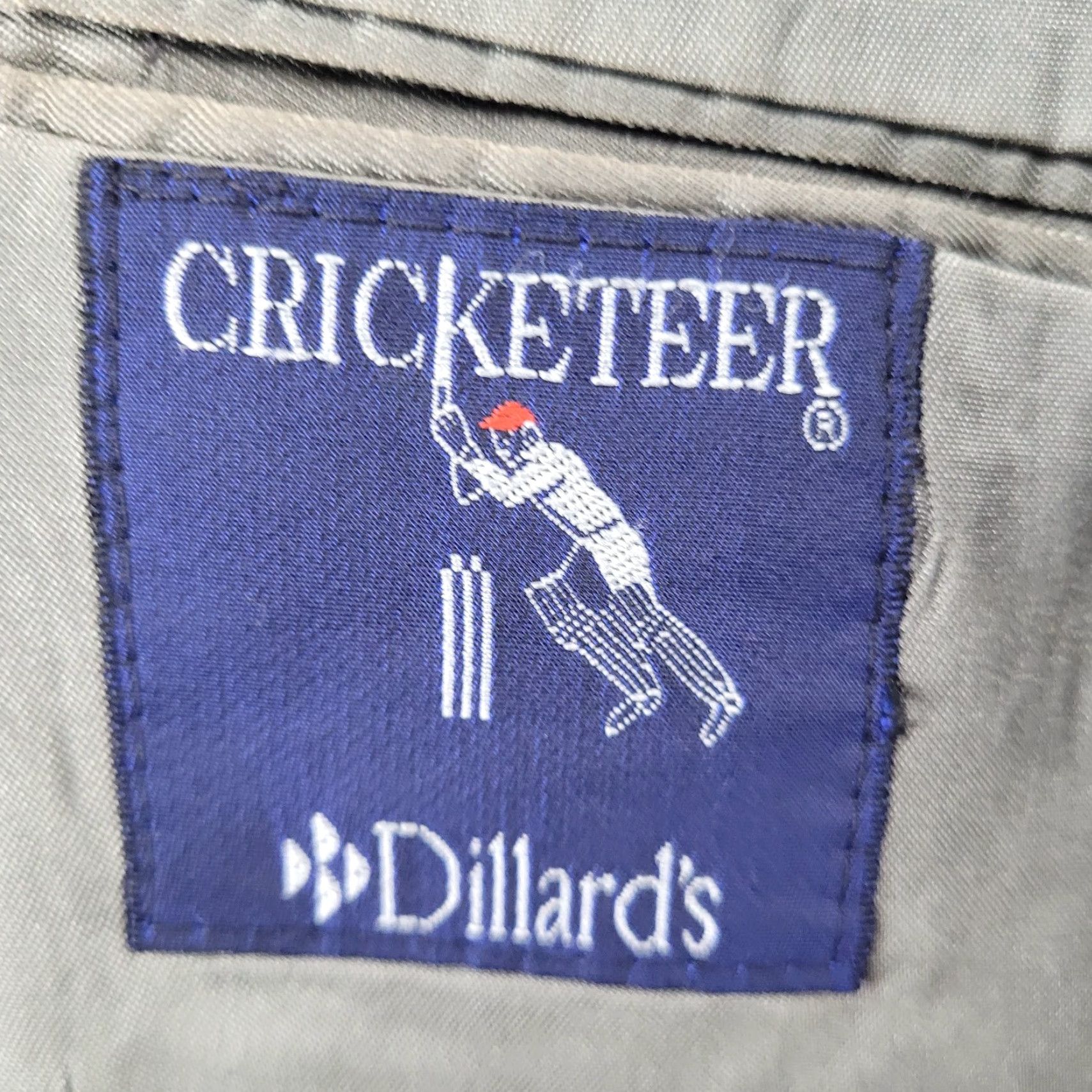 Vintage VINTAGE Cricketeer Grey Windowpane 2 Button Vented Notch Blazer Sport Coat USA 48 Size 48R - 3 Thumbnail