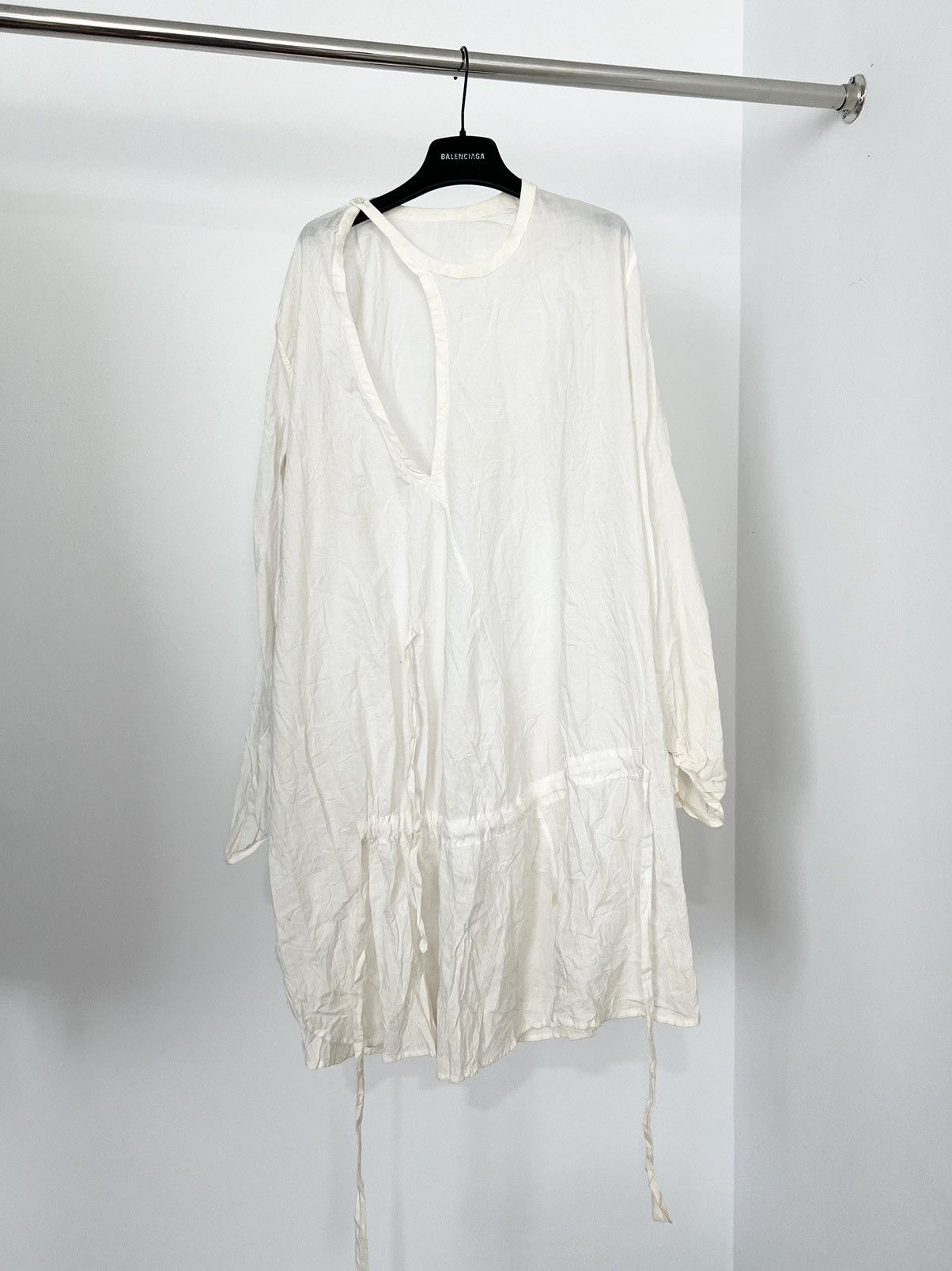 image of Ann Demeulemeester Fencing Shirt Long in White, Men's (Size Small)