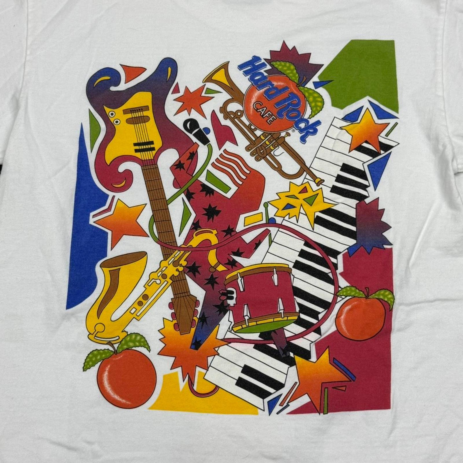 Hanes VINTAGE 90S HARD ROCK CAFÉ ATLANTA ORANGE JAZZ PROMO TEE: Size US M / EU 48-50 / 2 - 6 Thumbnail
