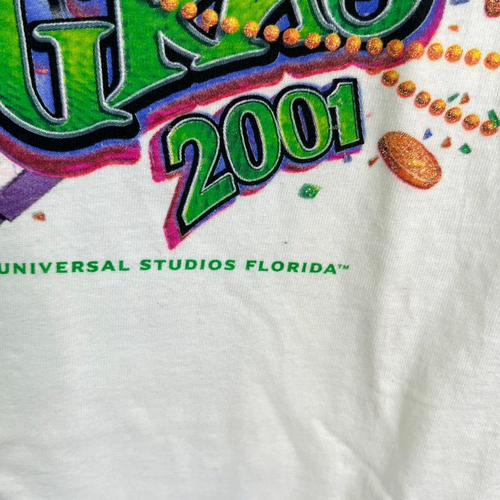 Vintage VINTAGE Universal Studios Florida Mardi Gras 2001 T-Shirt Adult XL Cotton Graphic Print Jester Crew Neck Summer Holiday 2000s Men Size US XL / EU 56 / 4 - 3 Thumbnail