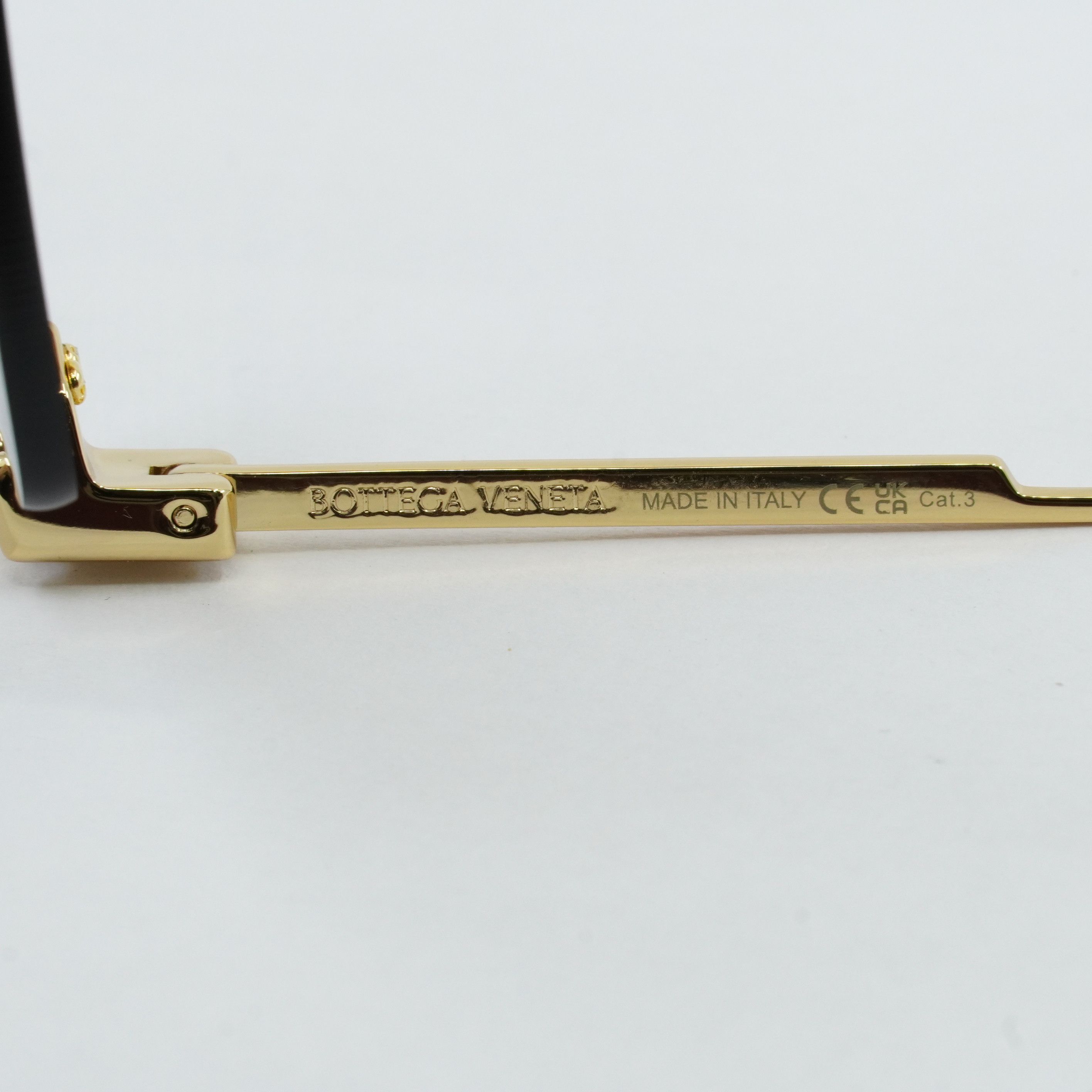 Bottega Veneta Bottega Veneta BV1126S 002 Sunglasses Gold Rectangle Frame Size ONE SIZE - 7 Thumbnail