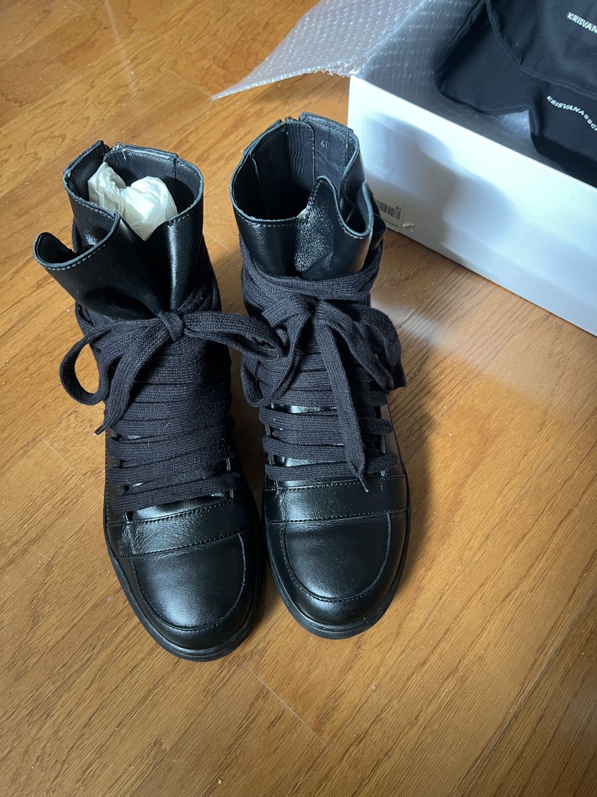 Kris Van Assche Kris Van Assche Multi Lace High-Top Sneakers Size US 7 / EU 40 - 10 Thumbnail